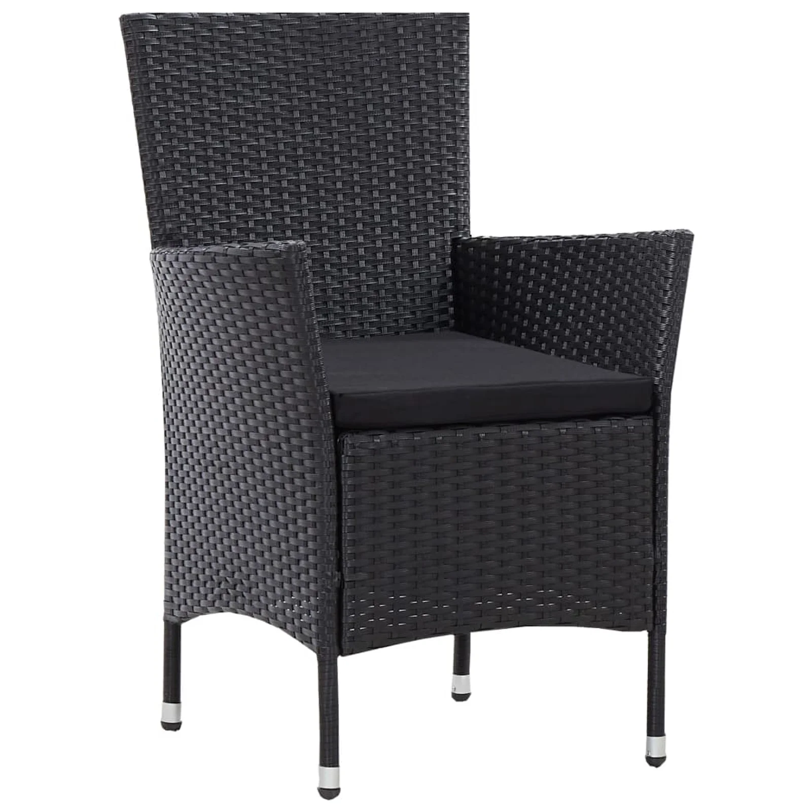 Garden Chairs 2 pcs Black Poly Rattan