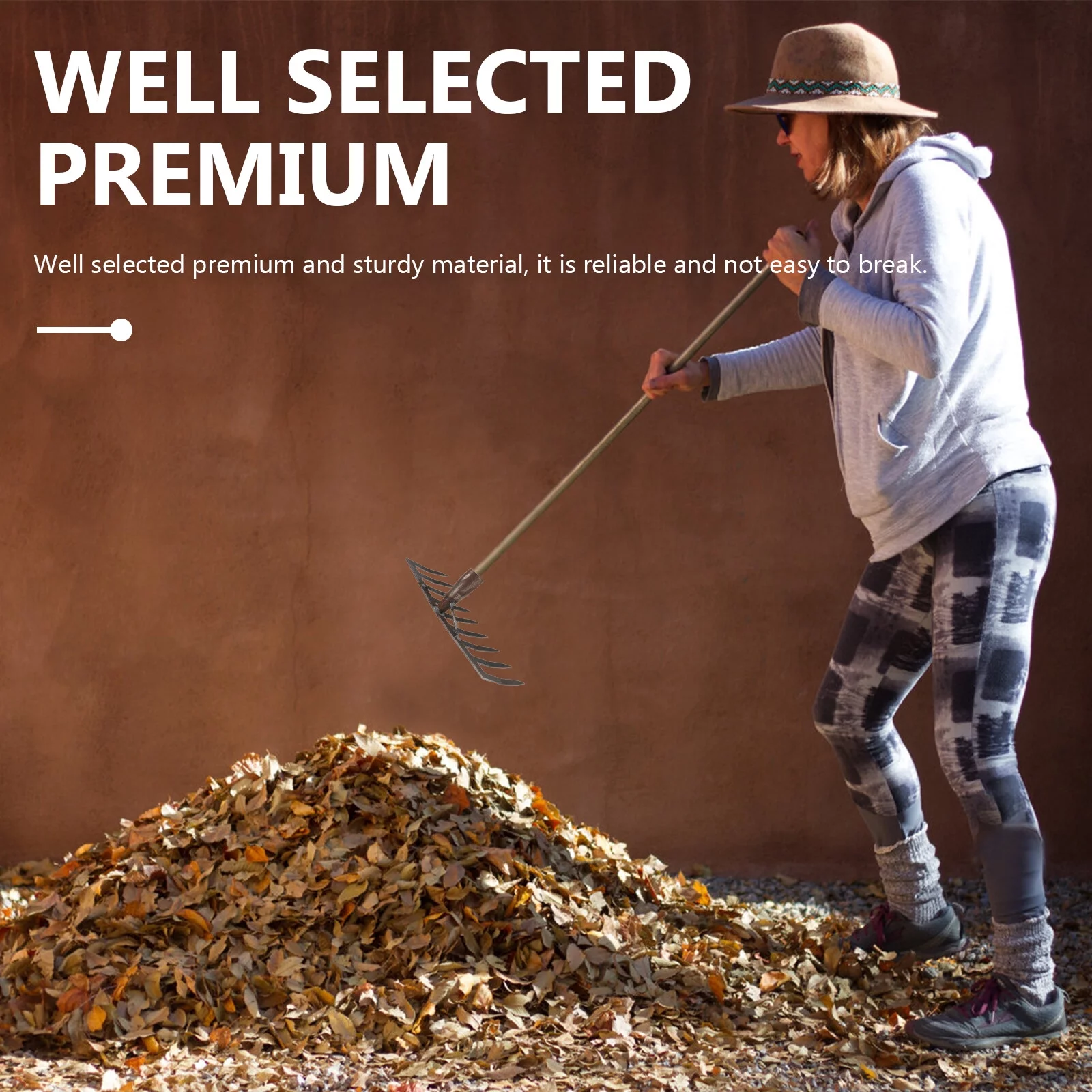 Gongxipen 1Pc Plowing Grass Rake Agricultural Rake Farm Implement Gardening Tool Dark Grey