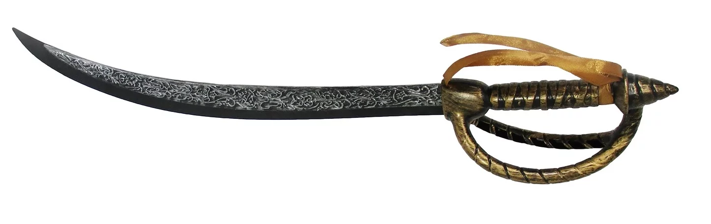 Nicky Bigs Novelties Deluxe Plastic Caribbean Pirate Sword Buccaneer Cutlass Toy Prop Weapon Costume