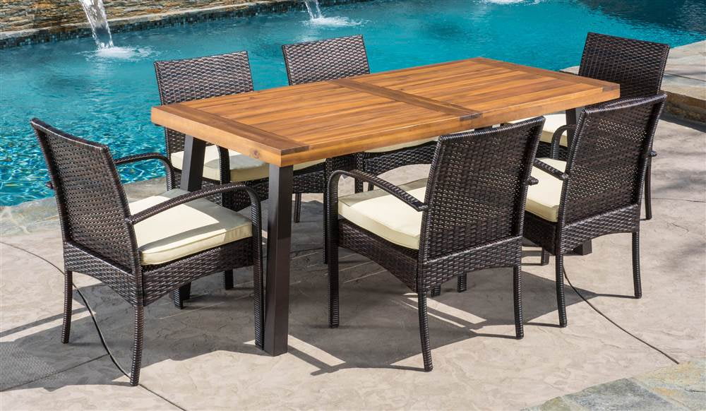 Christopher Knight Home Bavaro 7-piece Acacia Outdoor Dining Set by