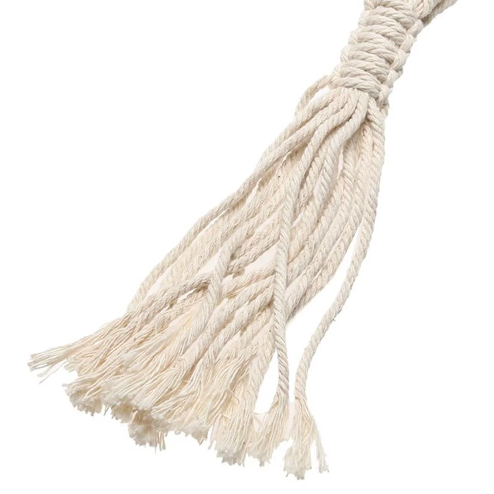 2 Pcs 41 Inch Plant Gardening Net Pocket Large Garden Supplies Plant Hanger Flower Pot Holder Lanyard Tassel Hanging Basket WHITE