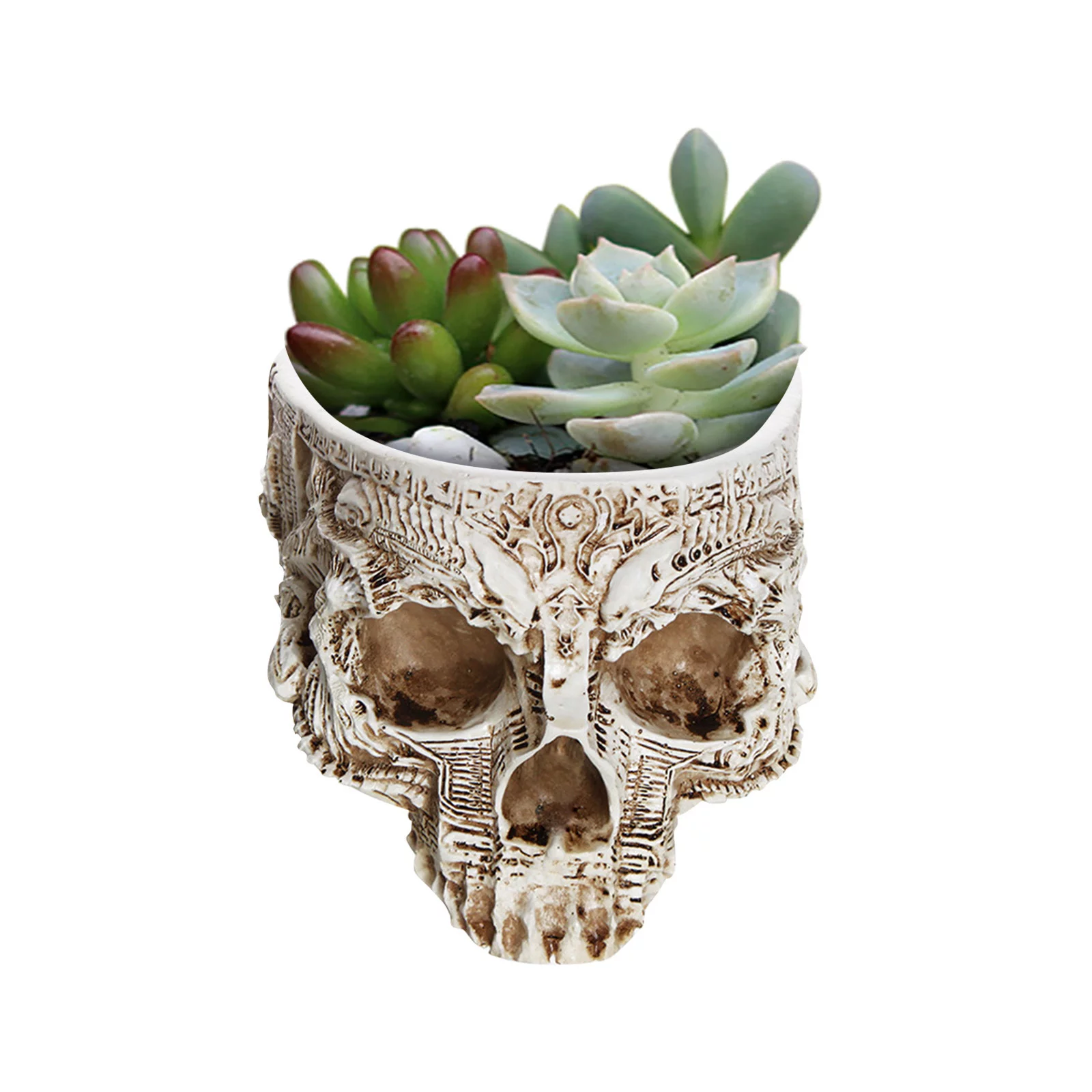 grass container pot resin head planter flower creative gothic patio lawn & garden