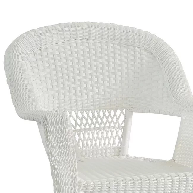 Jeco W00206-C-4 White Wicker Chair - Set 4