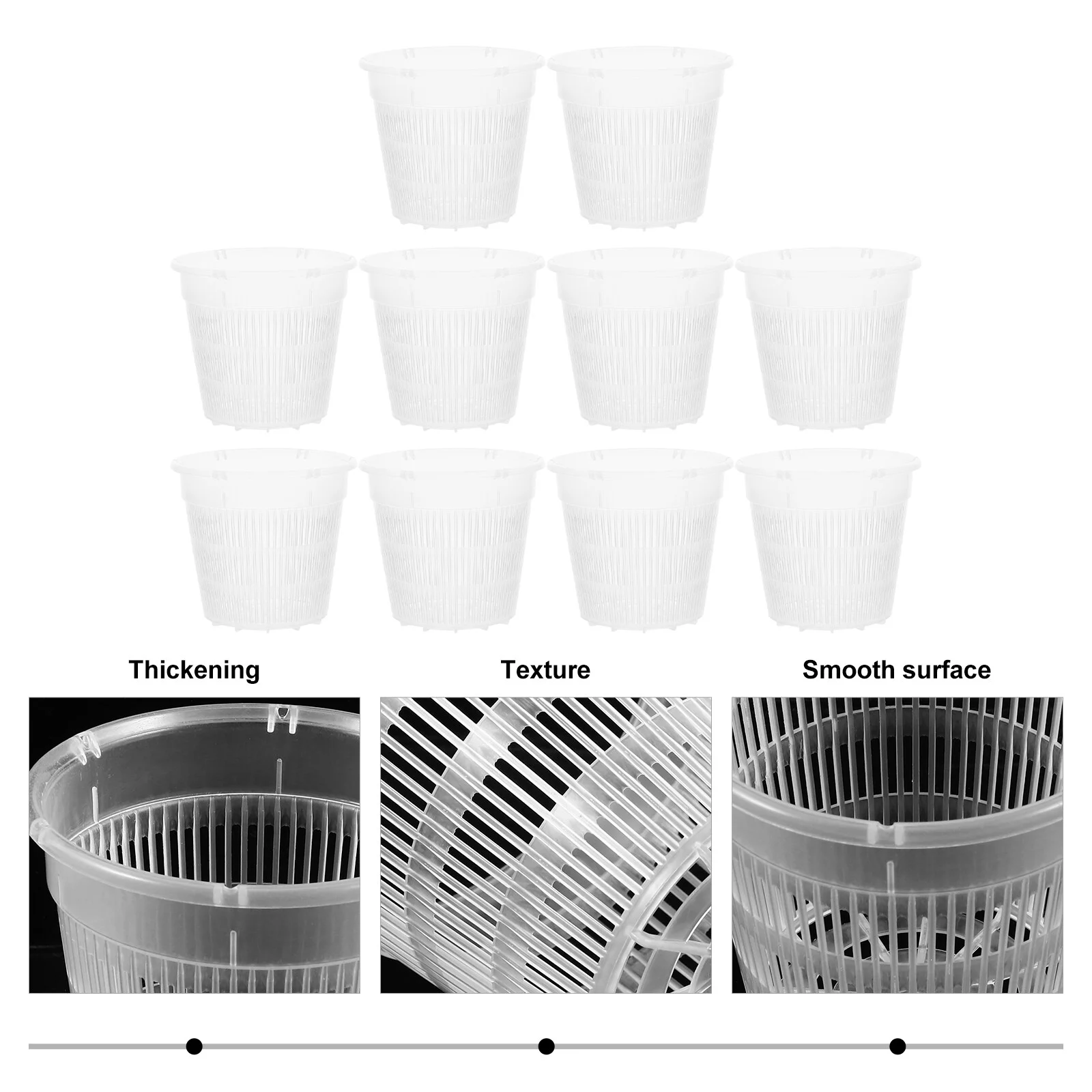 10 Pcs Plant Decor Indoor Pots for Plants White Flower Simple Flowerpot Cactus Plastic