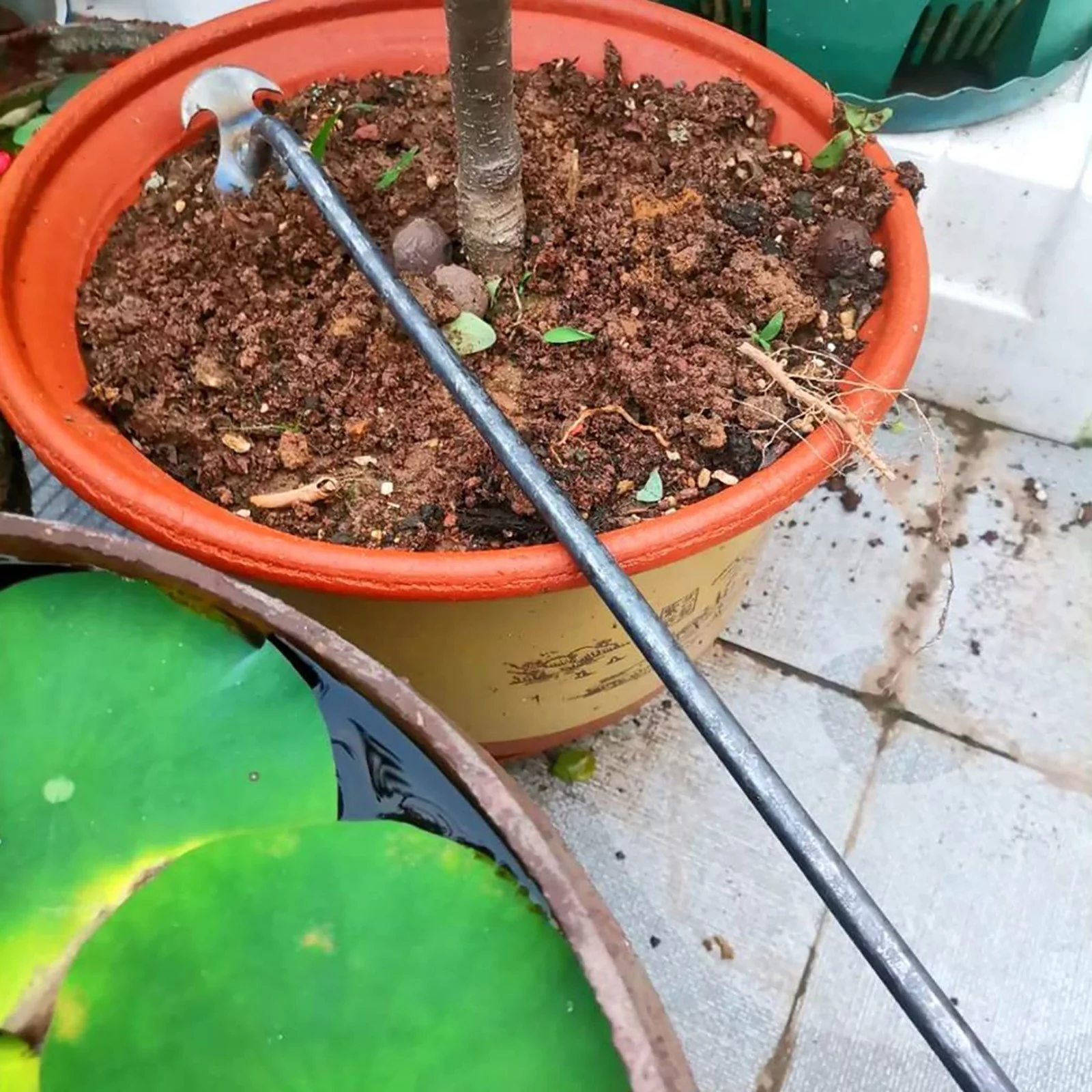 GuLuBin P1819 Hoe Weeding Artifact Rooting Weeding Tools Gardening Weeding Rake Steel Farm Tools Small Hoe Loose Soil Digging Wild Vegetables