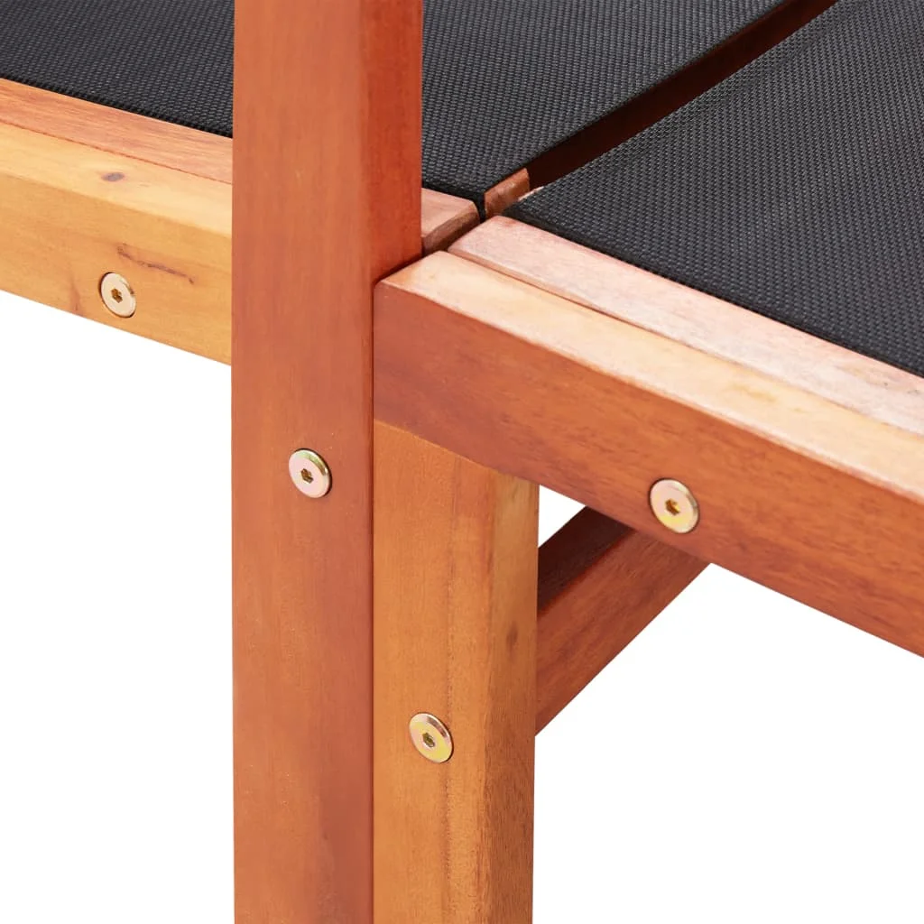 Anself Patio Chair with Footrest Solid Wood Eucalyptus and Textilene