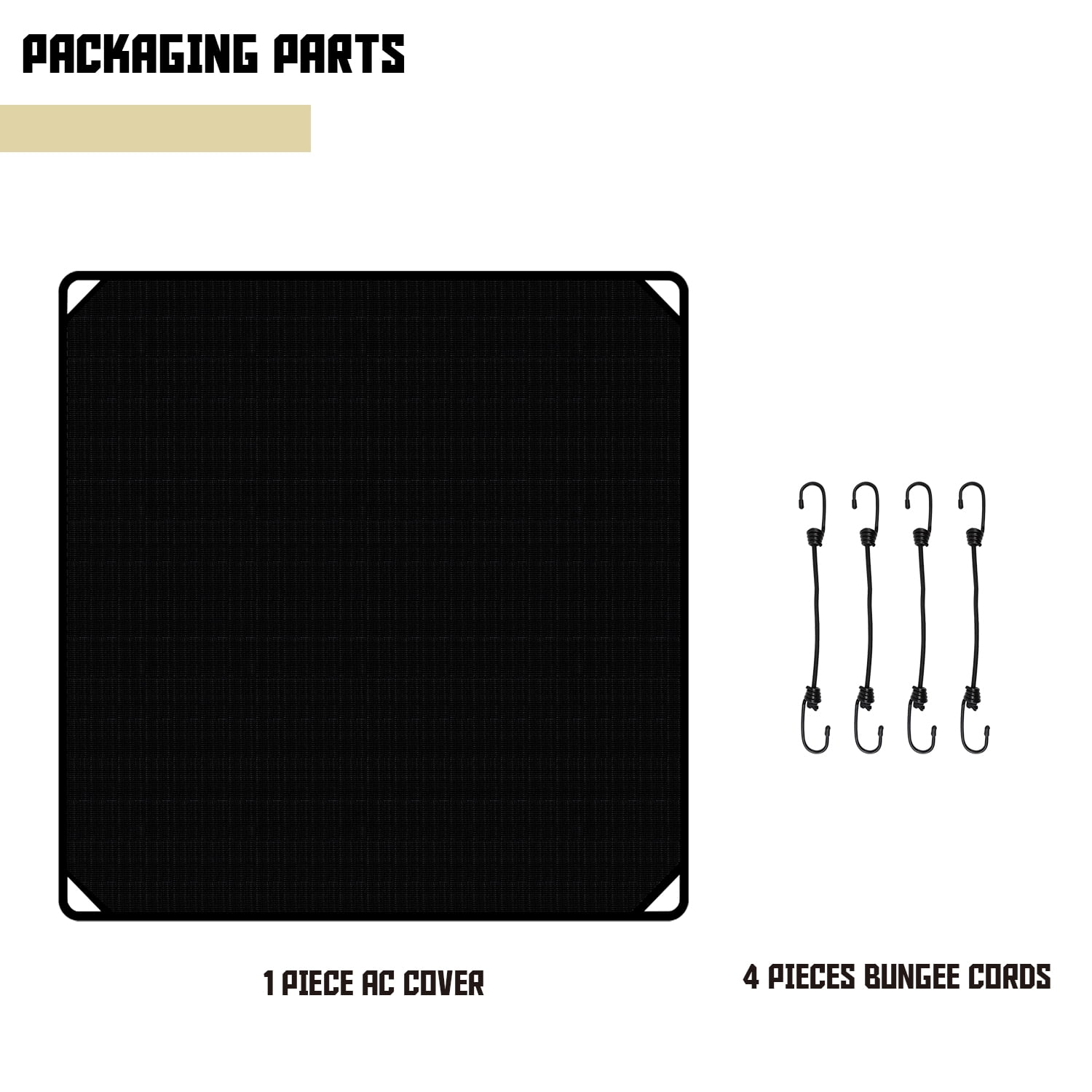 Sunshades Depot Outside Winter AC Unit Cover 28'' x28'' Outdoor Air Conditioner A/C Unit Compressor Cover Keep Out Leaves with Bungee Cords