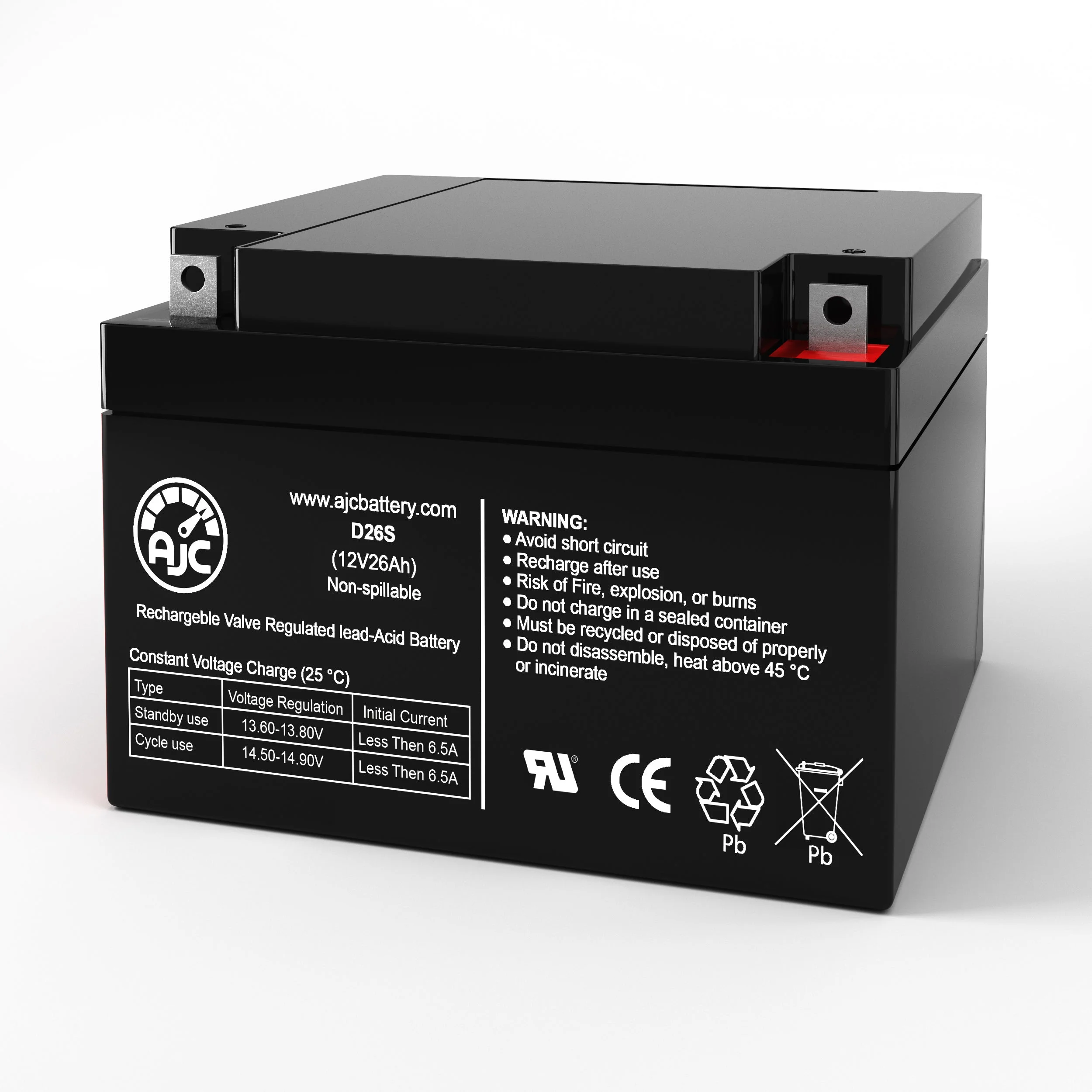 Hitachi HV28-12A 12V 26Ah UPS Battery - This Is an AJC Brand Replacement