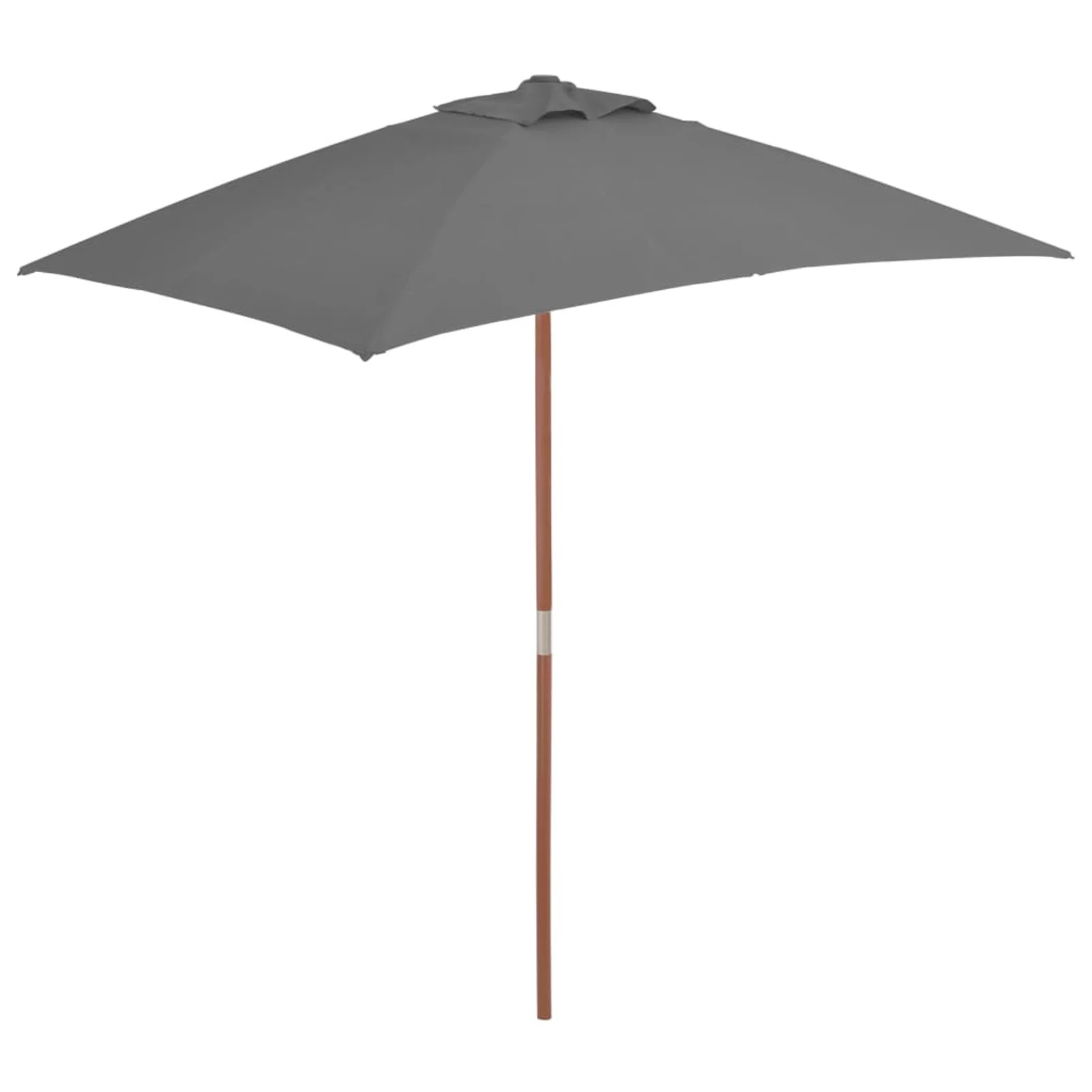 moobody Parasol with Wooden Pole Garden Folding Beach Umbrella Anthracite for Backyard, Terrace, Poolside, Lawn, Camping,  Furniture 59.1 x 78.7 x 92.5 Inches (W x D x H)