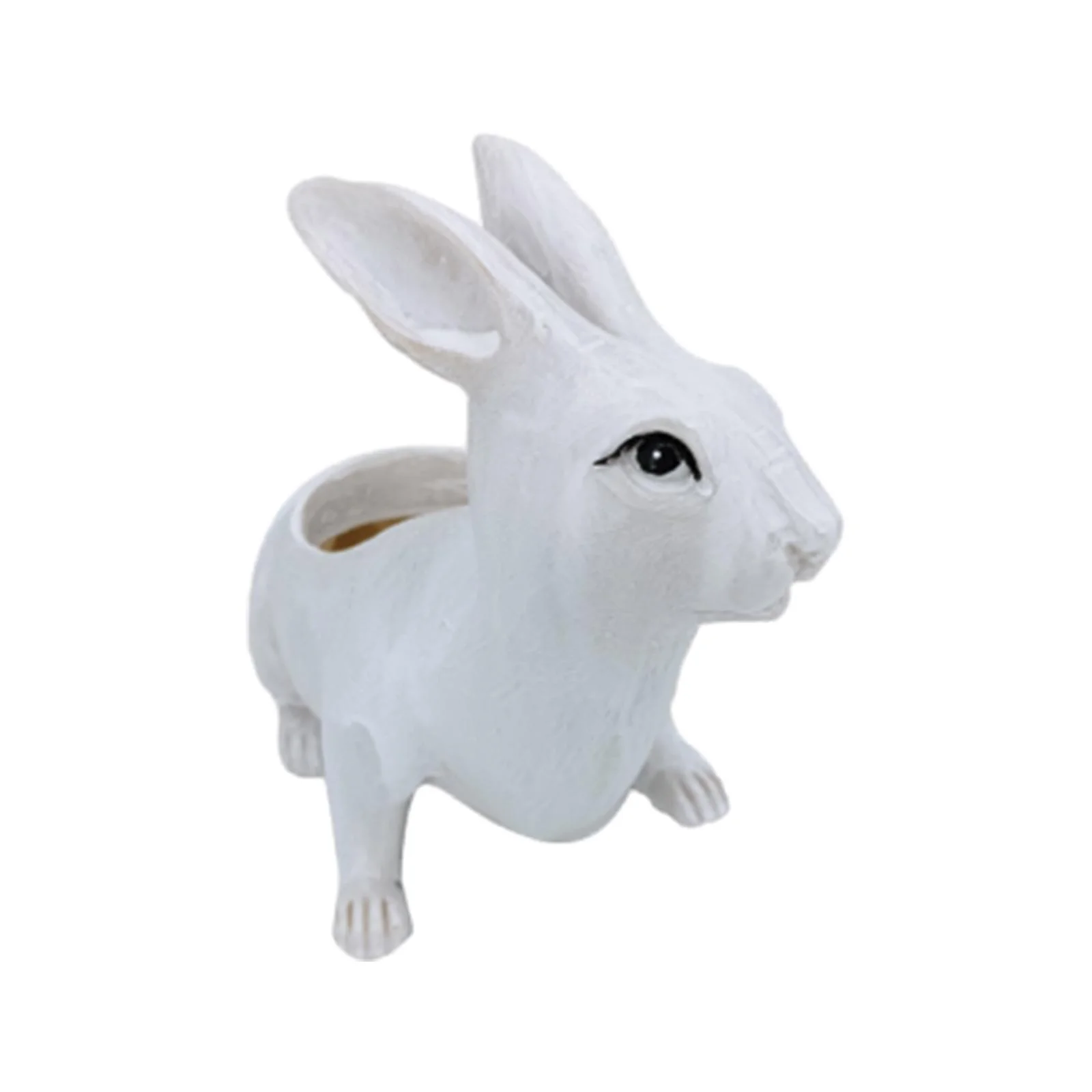 figatia Animal Planter Rabbit Plant Pot Container Office Bunny Flower Vase Flowerpot for Indoor Outdoor Plants Porch Lawn Shelf Patio White