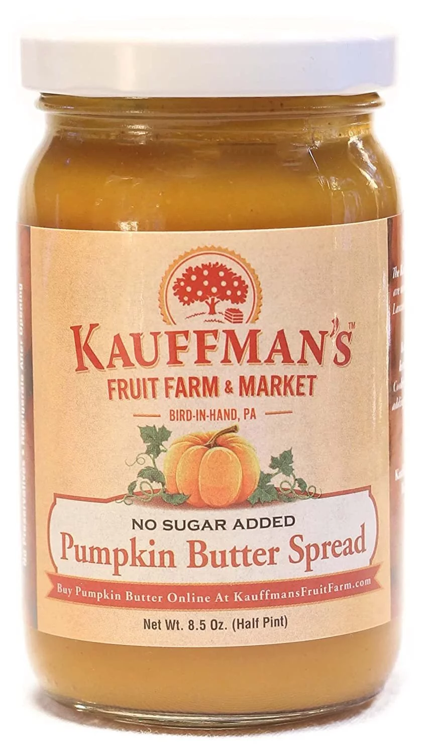 Kauffman Orchards Homemade Pumpkin Butter Spread, No Granulated Sugar Added, 8.5 Oz. Case of 12