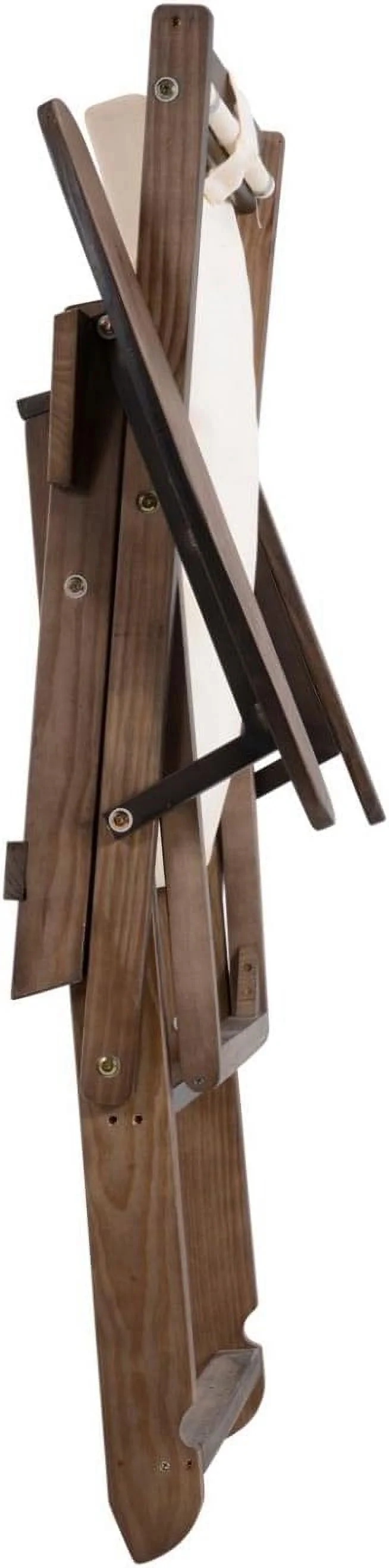 W Unlimited Romantic Wood And Canvas Sling Chair W/Cup & Wine Holder In Brown