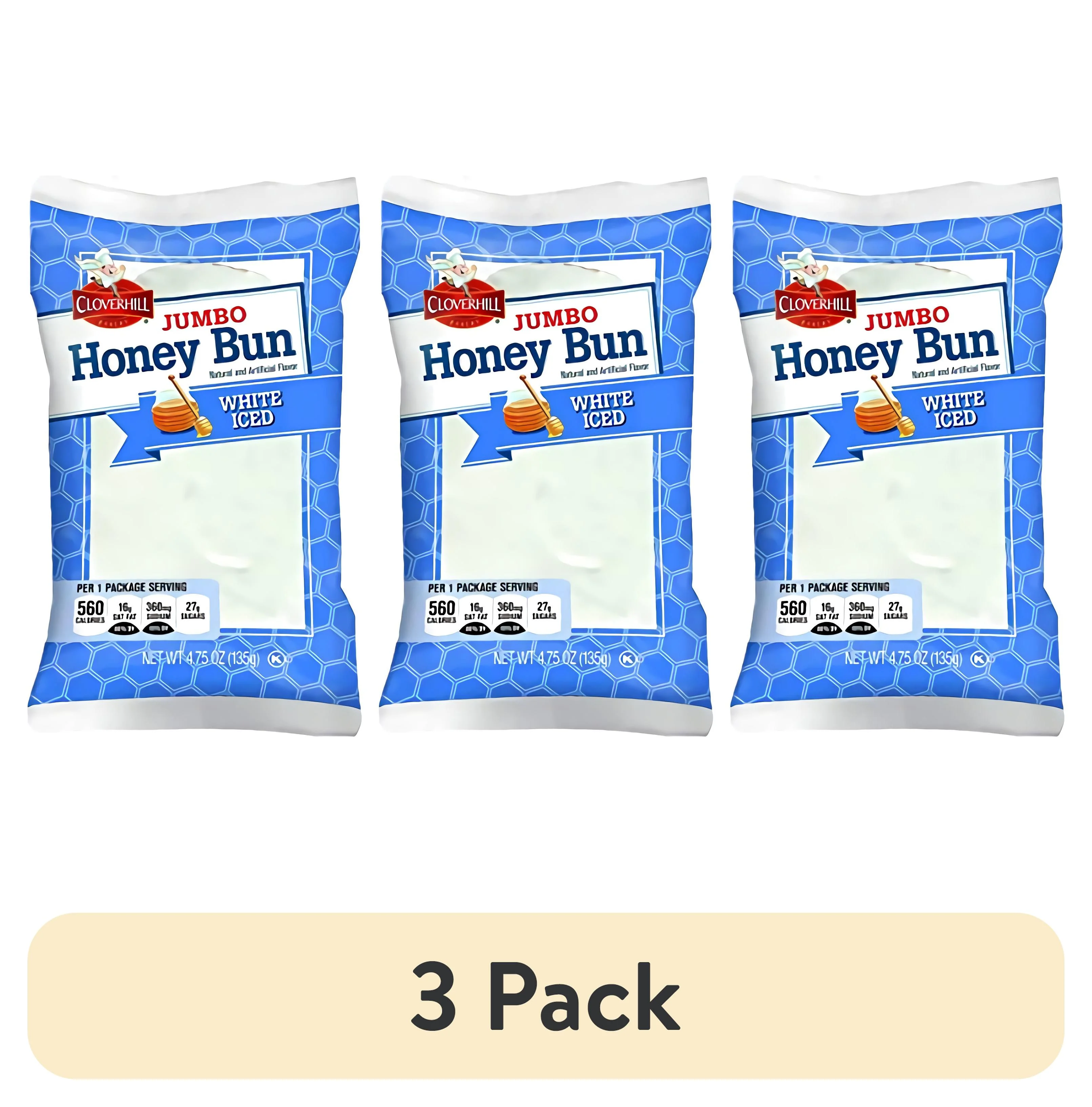 (3 pack) Tribeca Curations | Cloverhill Jumbo White Iced & Chocolate Iced Honey Bun Combo | 12 Pack