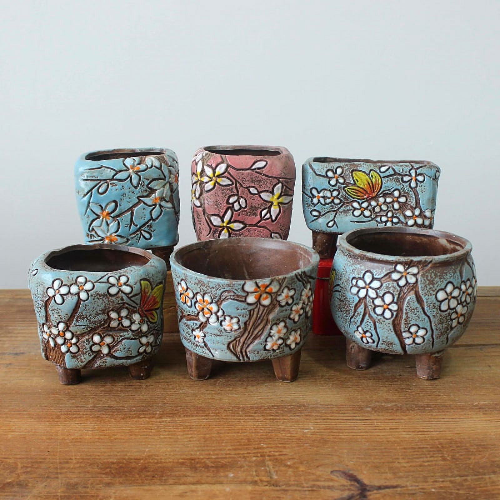 LivNxt Hand-Painted Ceramic Succulent Planter from Jingdezhen