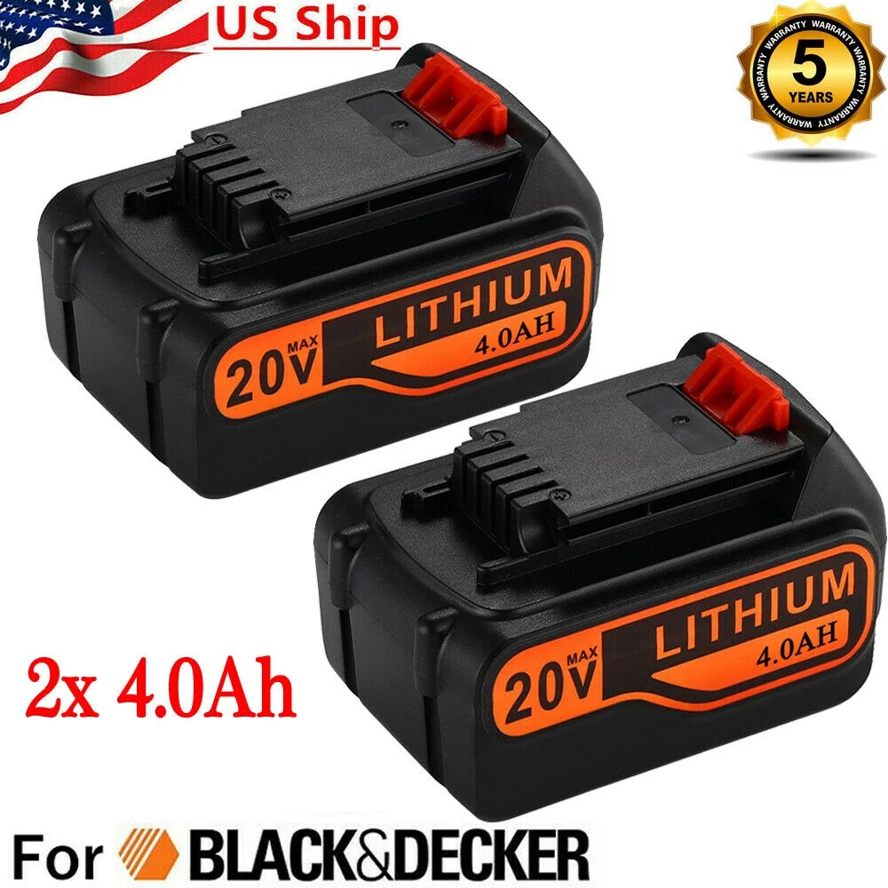 2Pack 4.0Ah For BLACK+DECKER 20V LB2X4020 Battery LBXR20-OPE LITHIUM MAX LDX220