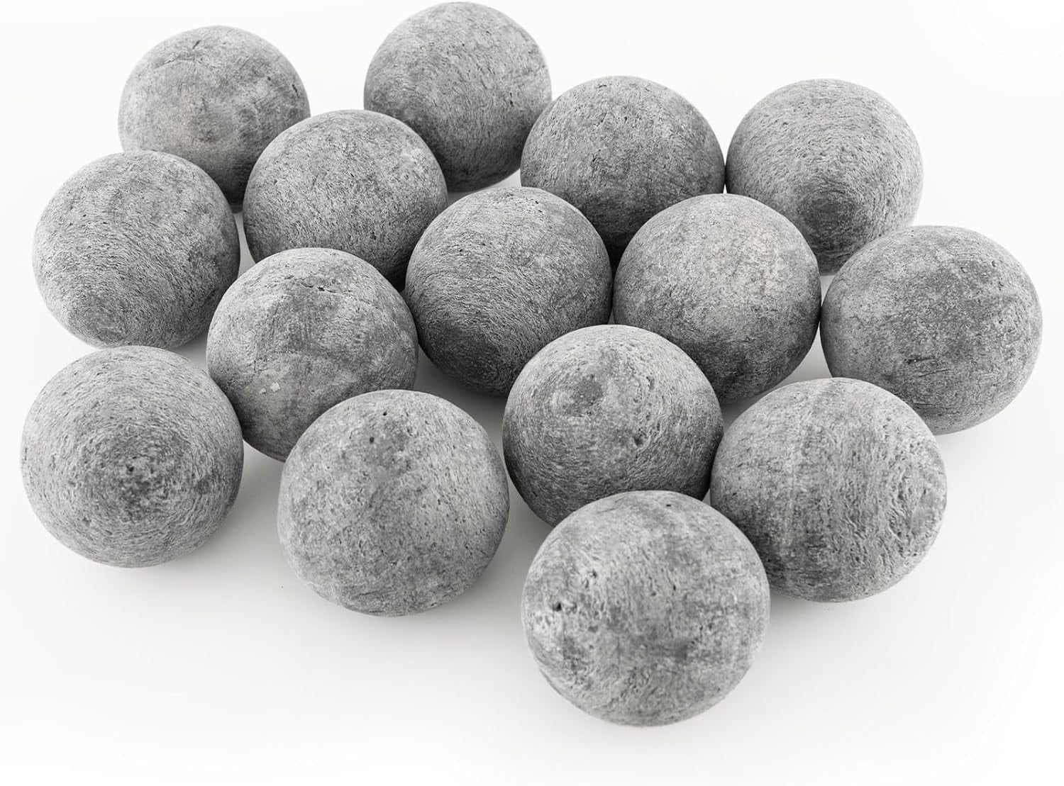 Ceramic Fiber Fire Balls Set of 15, Light Weight 3 Inches Round Fire Stones for Indoor and Outdoor Gas Fire Pit Fire Bowl and Fireplace (Grey)