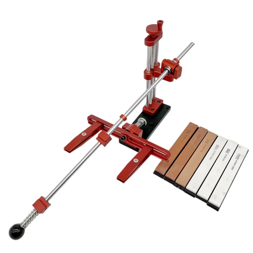 Lixada Professional Fixed-Angle Blade Sharpener with 6 Whetstone 180-3000# featuring 360° Rotation Flip Design for Home Kitchen Sharpening Use