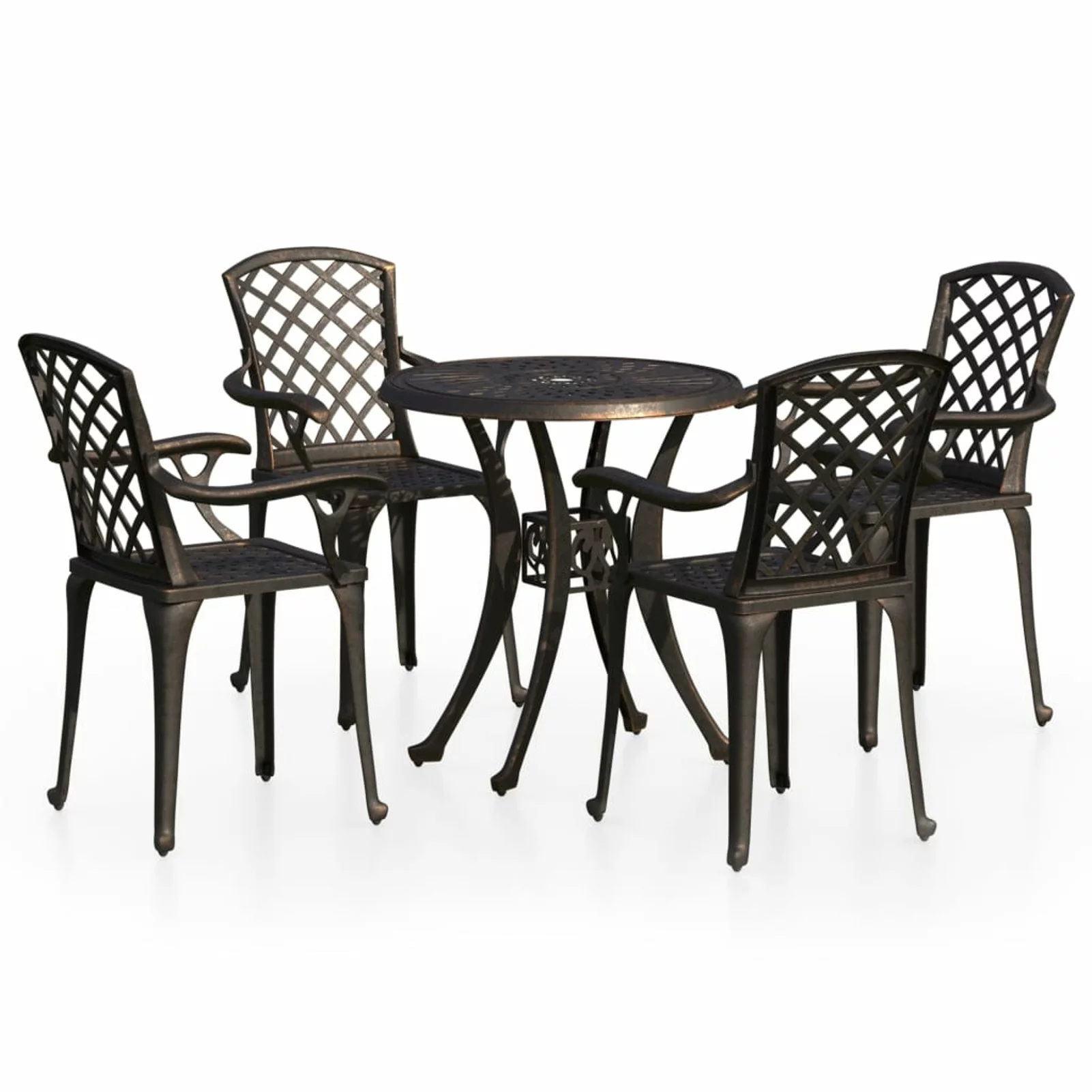 Andoer 5 Piece Bistro Set Cast Aluminum Bronze