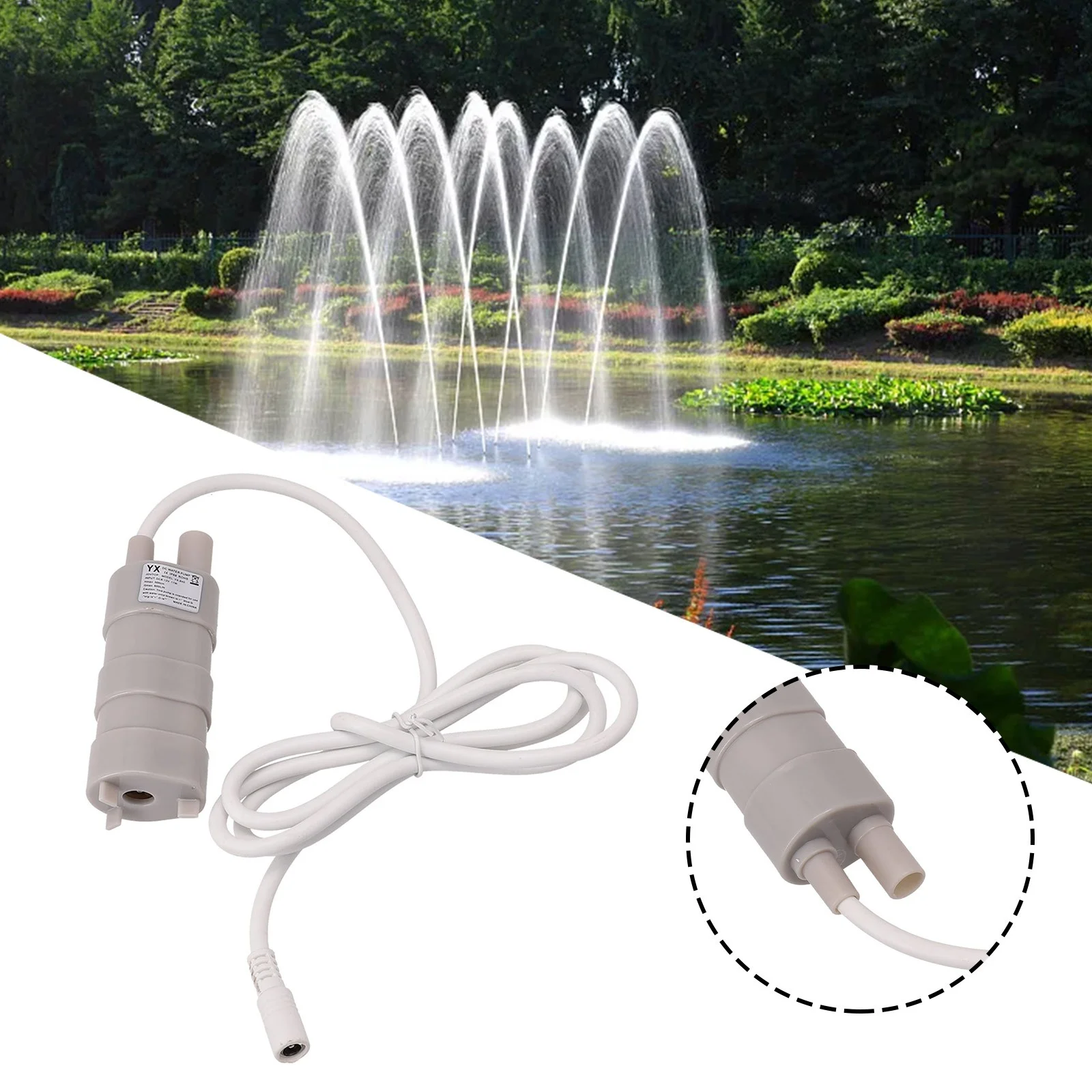 600L/H DC 12V Brushless Submersible Water Pump 5M Fish Pond JT550 TE485 LJ