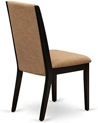 GEROBOOM LAP0T15 Lancy Parson Kitchen Baby Blue Fabric Upholstered Dining Chairs    Wirebrushed Linen White