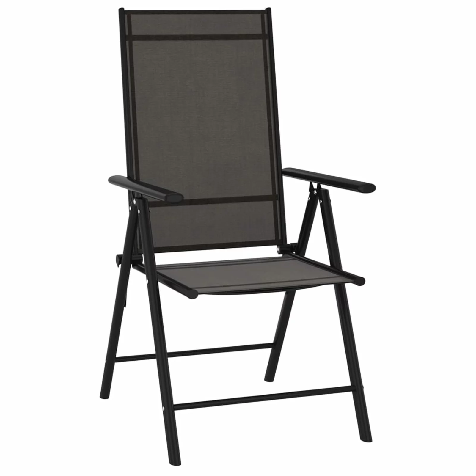 Dcenta 6 Piece Garden Chairs Black Textilene Backrest Adjustable  Dining Chair for Patio, Balcony, Backyard,  Furniture 21.3 x 28.7 x 42.1 Inches (W x D x H)