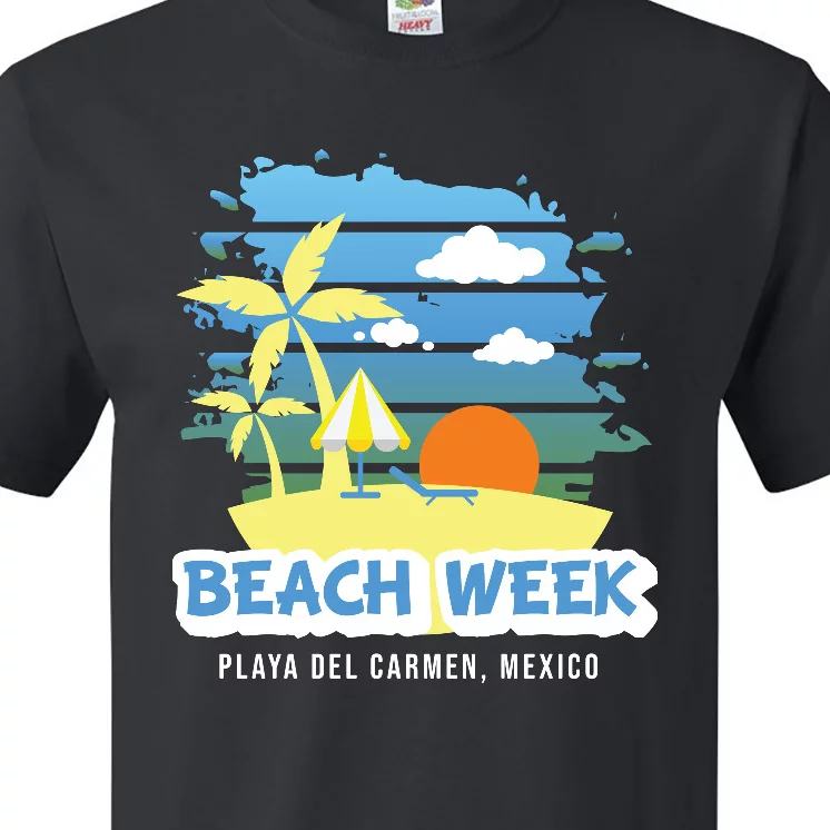 Inktastic Beach Week Playa del Carmen Mexico with Palm Trees T-Shirt
