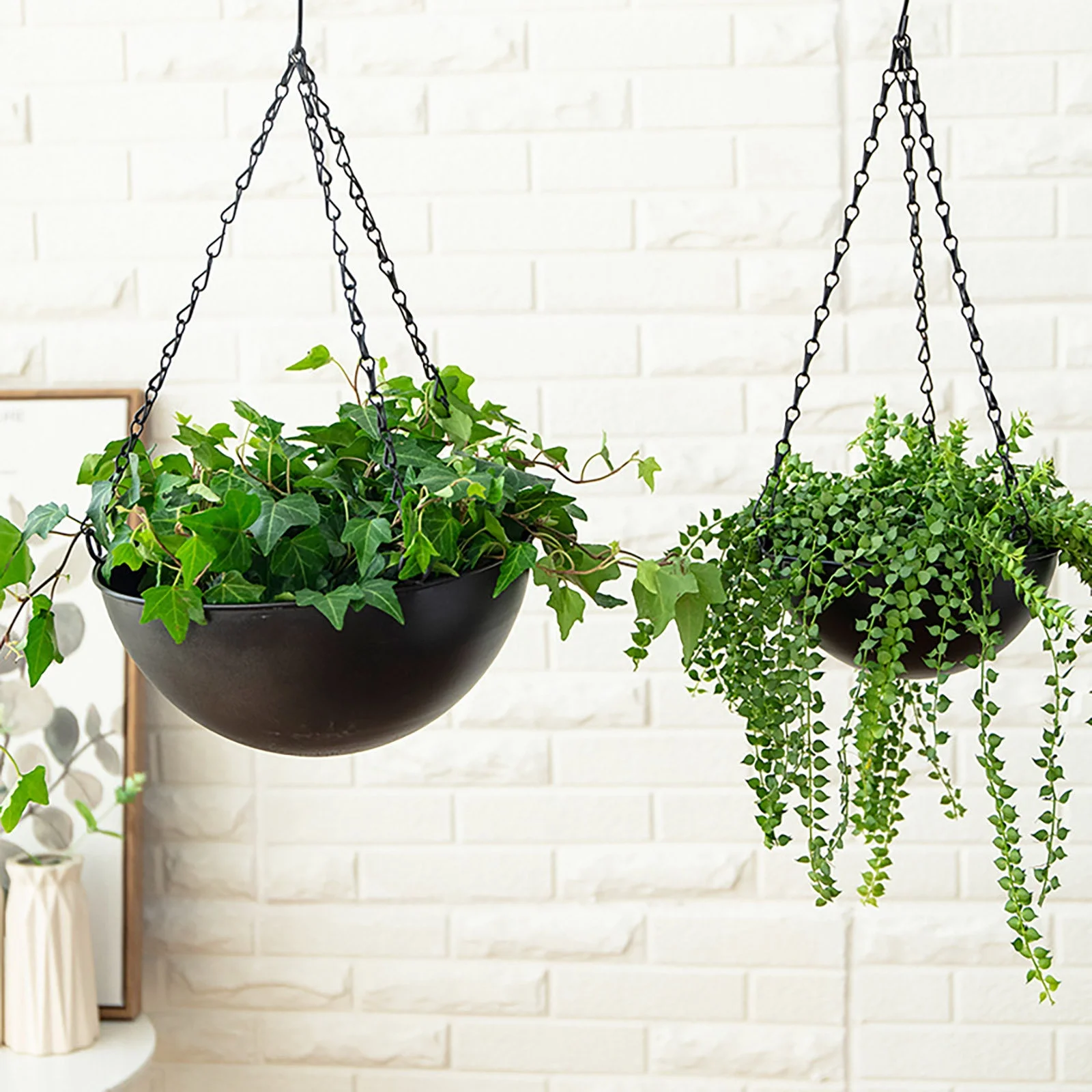Indoor Hanging Flower Pots Outdoor Wrought Iron Hanging Basket Flower Pots Durable Wrought Iron Flower Pots Frosted
