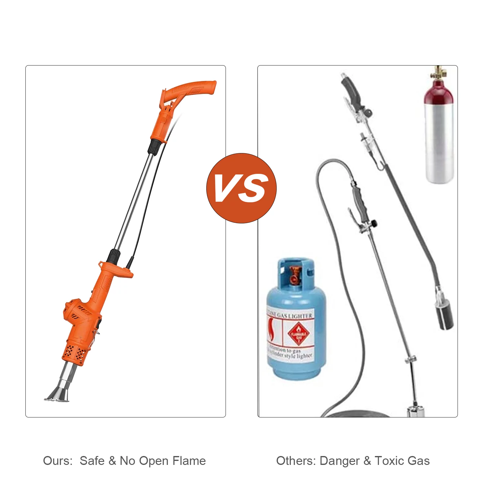 Yabuy Electric Weed Killer with 5.9ft Cable 5 Nozzles 2000W to 650℃ for Garden Patio Driveway