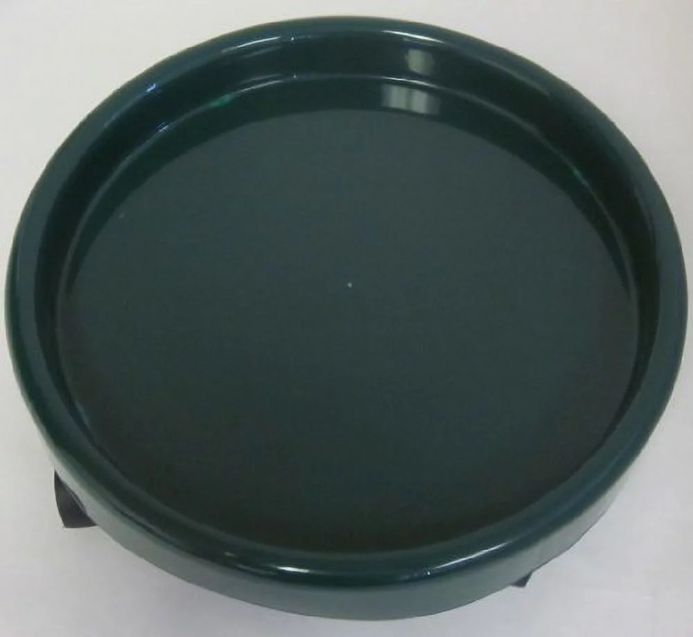 Two Plant Caddy, Use Indoor or Outdoor, Four Wheels, Extra Large Lip, Green, Sturdy Plastic, Italian