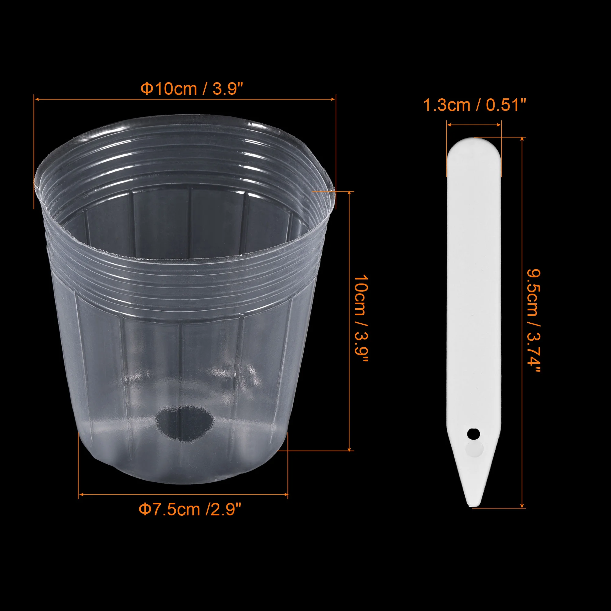Uxcell 3'' Plastic Plant Nursery Pot Label Starting Container, Clear 25 Pack