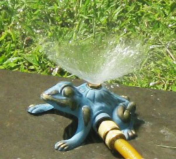 Taiwan Brass Decorative Frog Sprinkler - with a Little Frog on The Back
