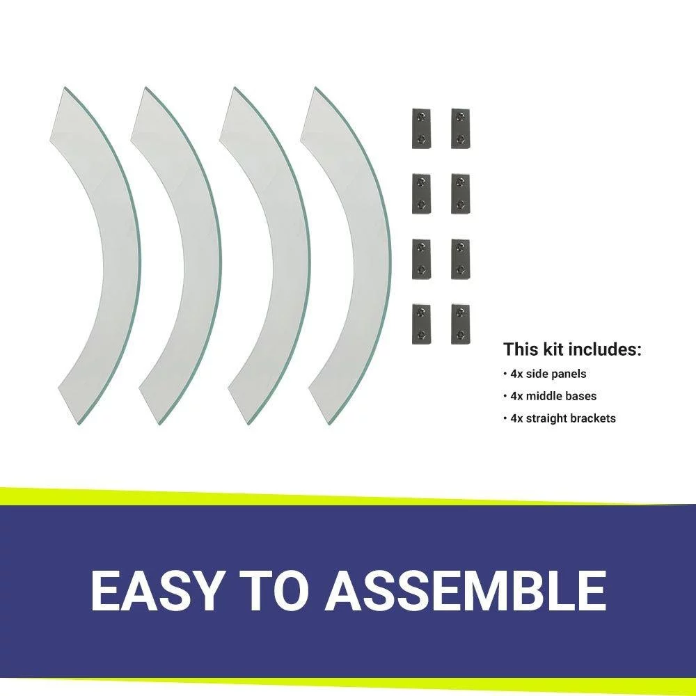 BBQGuys Signature Polished Glass Flame Guard for 19-Inch Round Drop-In Fire Pit Pans - FG-RSP-19