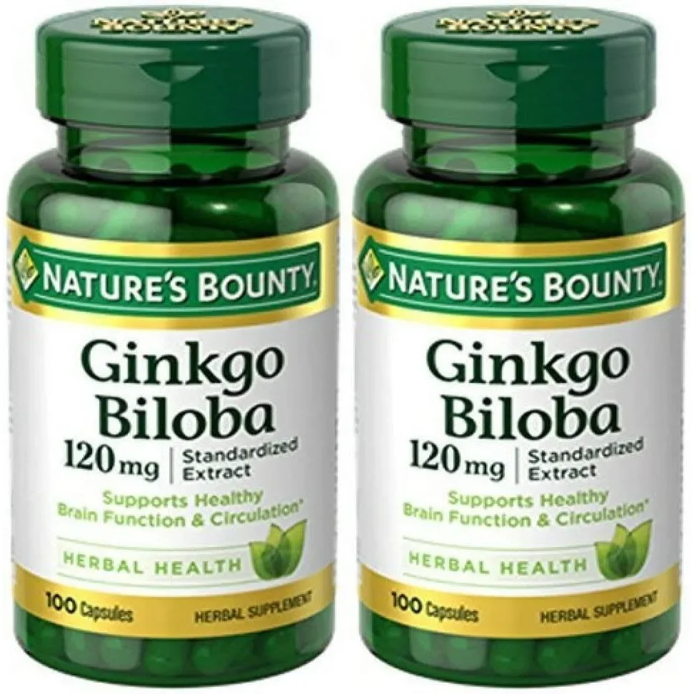 GINKGO BILOBA 120mg - Brain Function & Memory  200 Caps  2 Pack