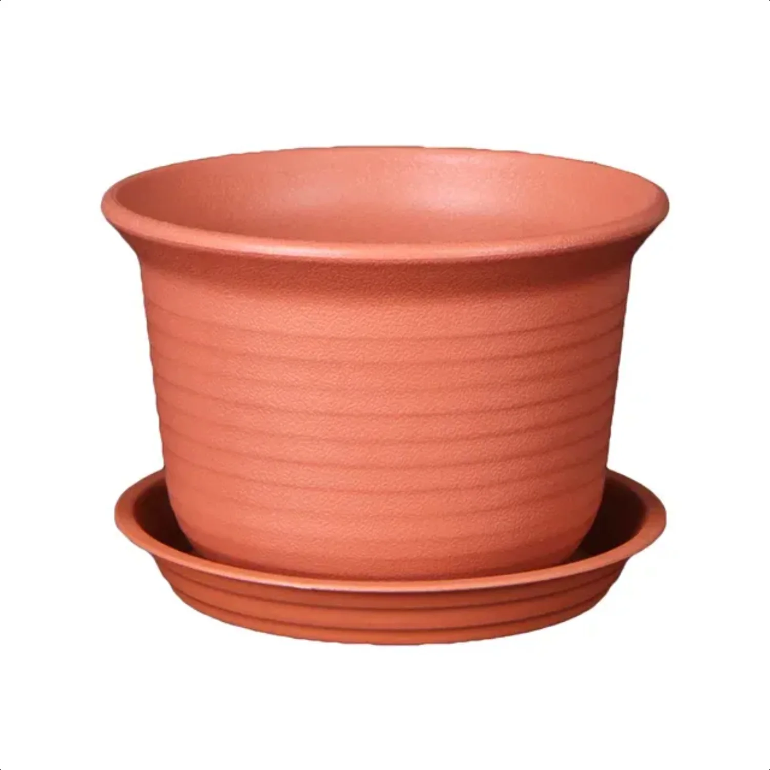 Medium Colorful Thickening Resin Flower Nursery Pot with Pallet for Garden Plant Pots - Red - Plastic Planter Flower Pot