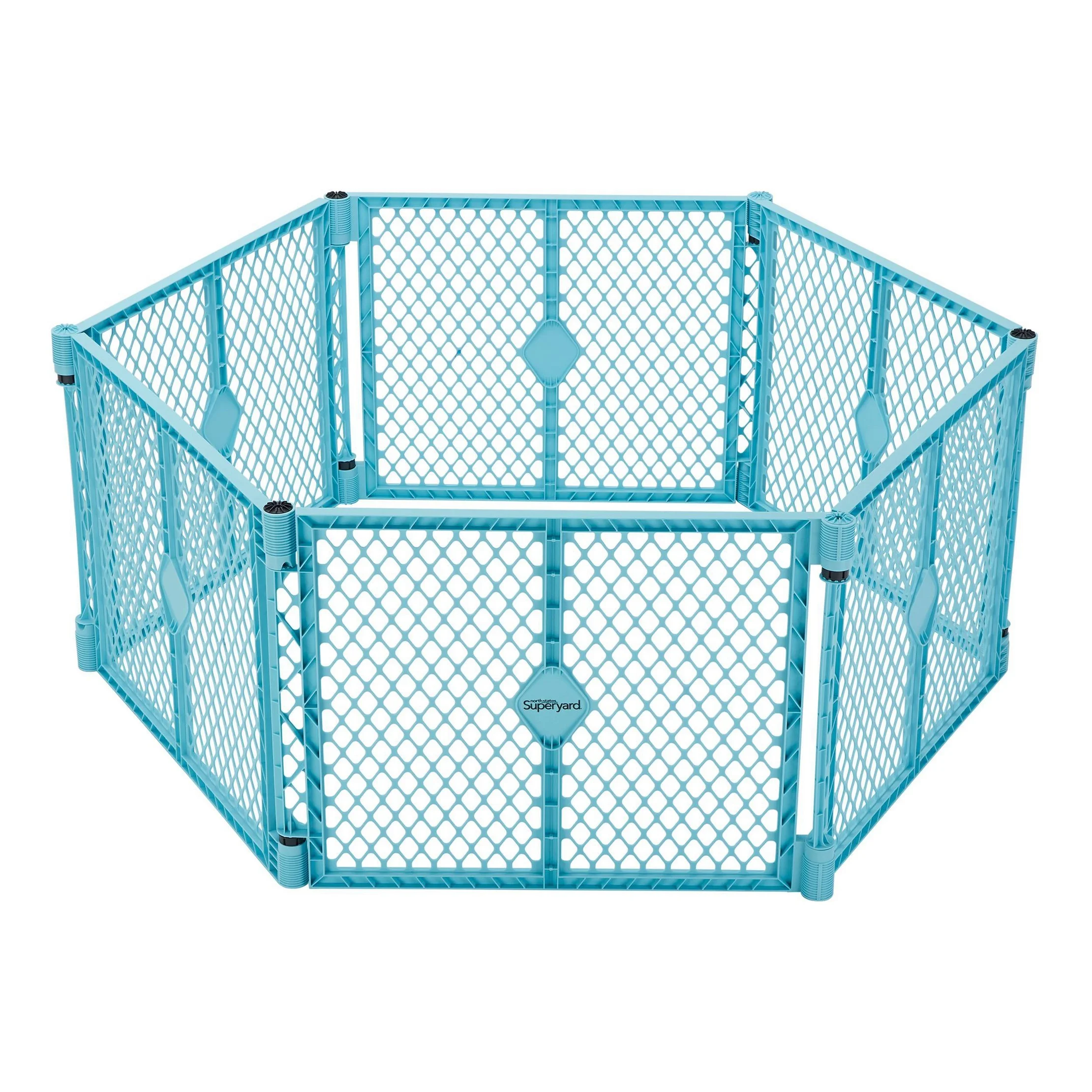 Superyard 6-Panel Baby Gate - Aqua Blue