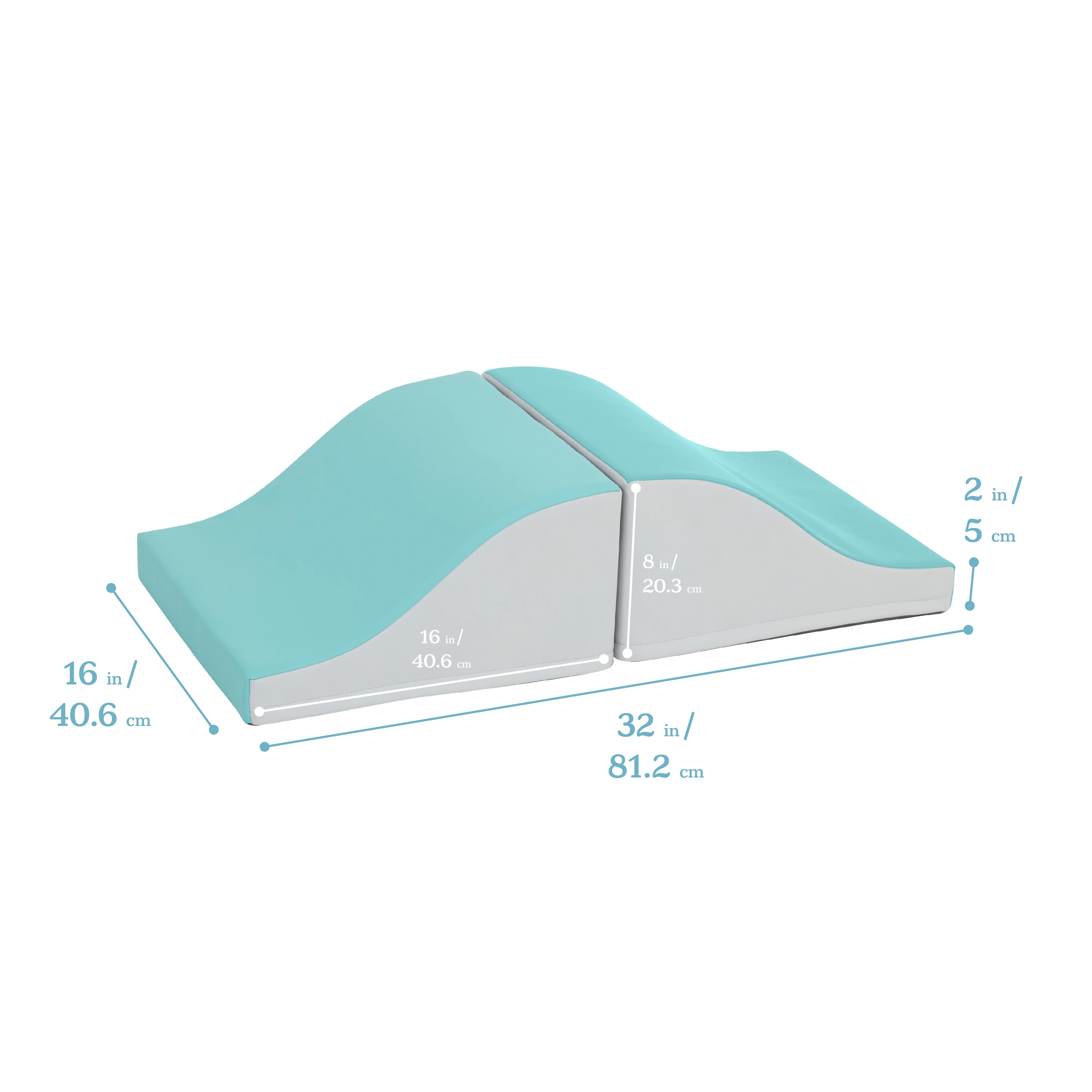 ECR4Kids SoftZone Junior Mix n' Match Slide, Seafoam, 2-Pack