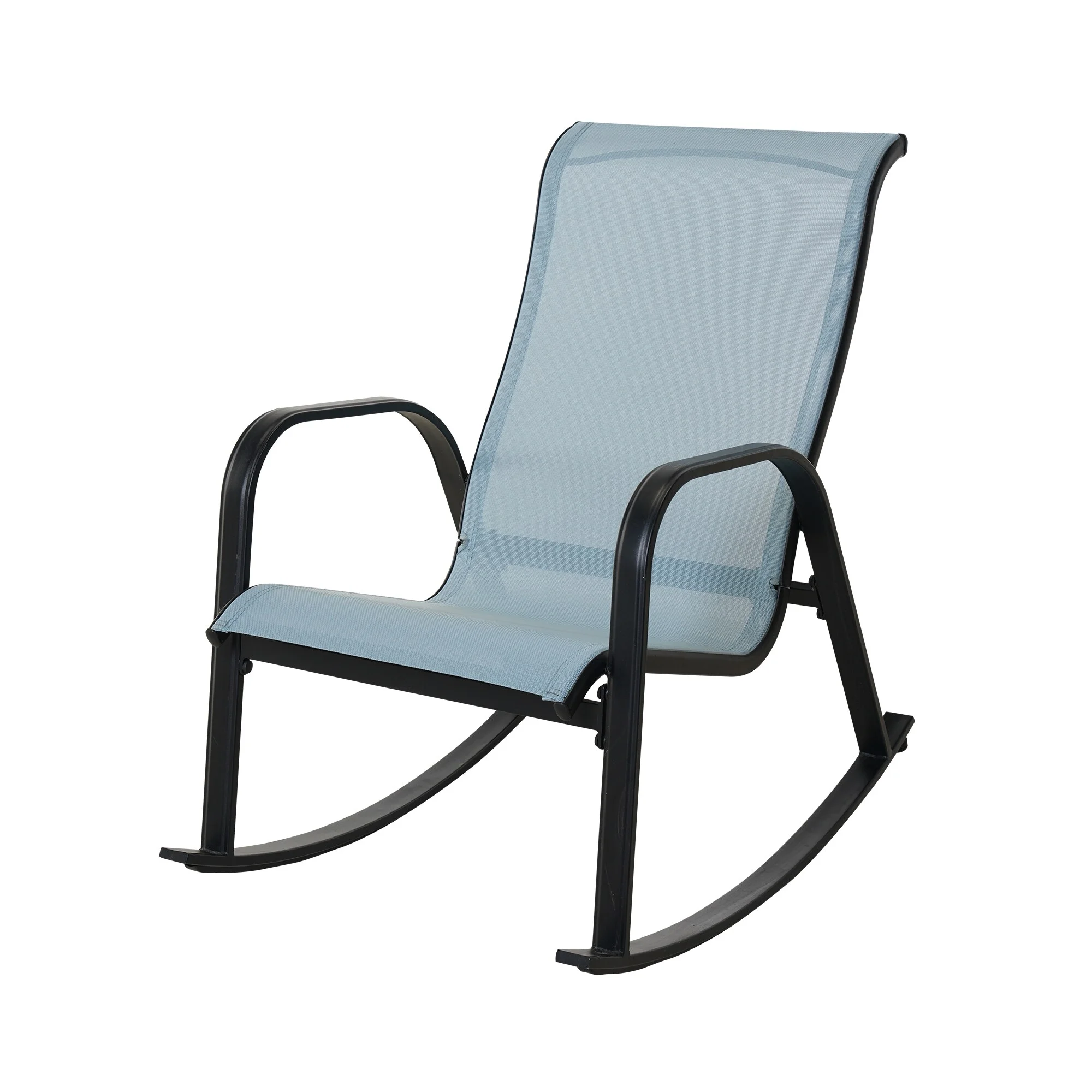 Clihome Single Iron Frame Removable Teslin Rocking Chair Blue