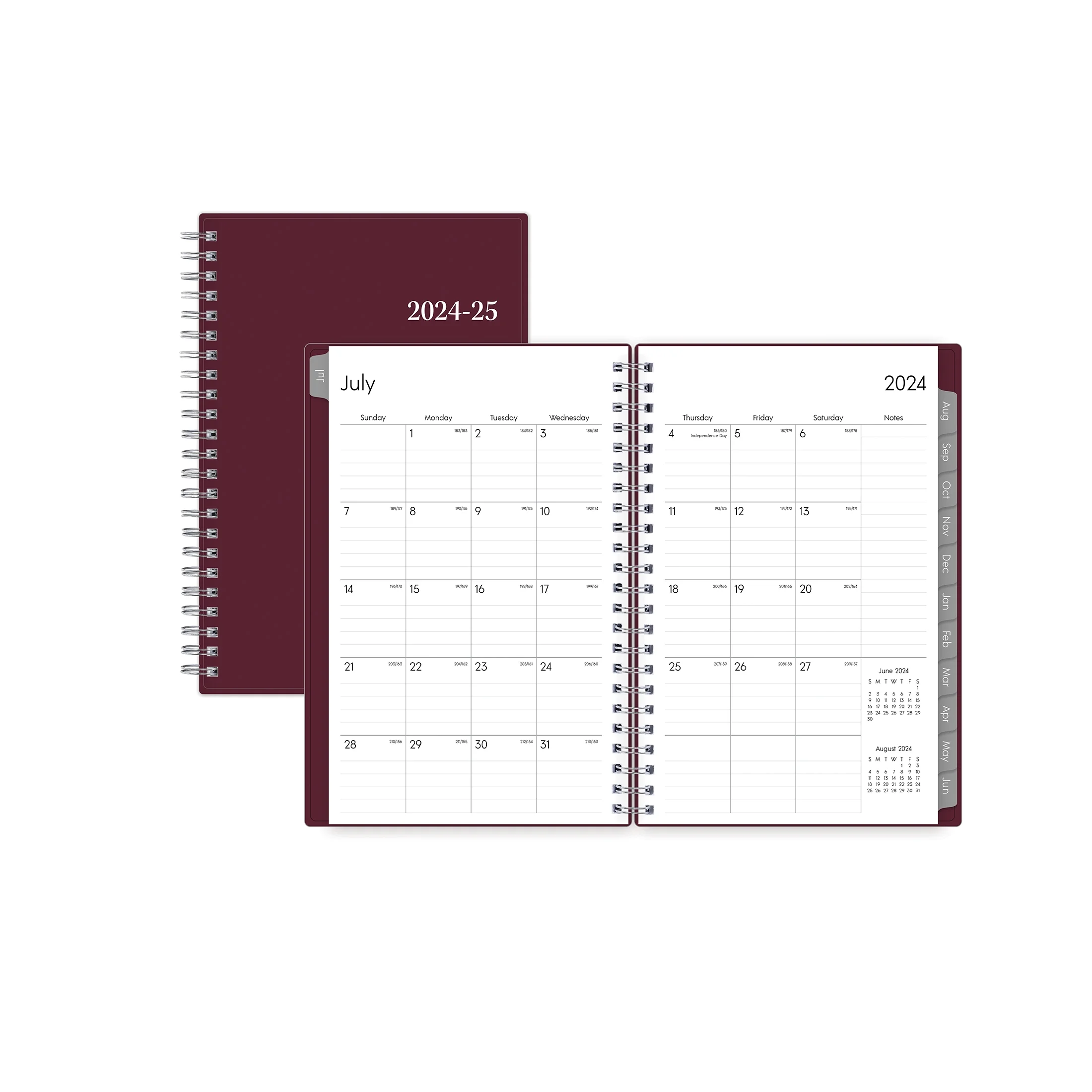 2024-25 Weekly Monthly Planner, 5x8, by Blue Sky, Berry