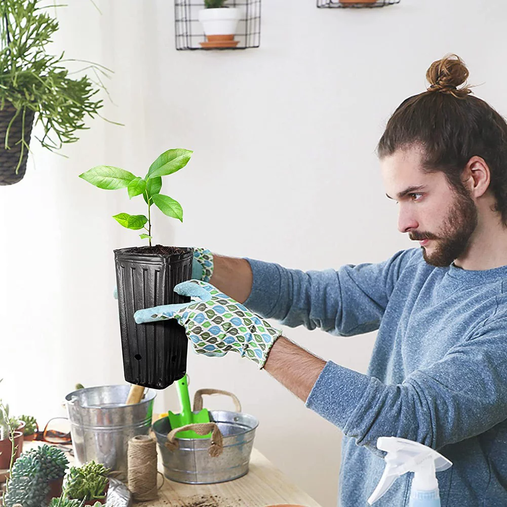 20 Pcs Plastic Deep Nursery Treepots,7.8\