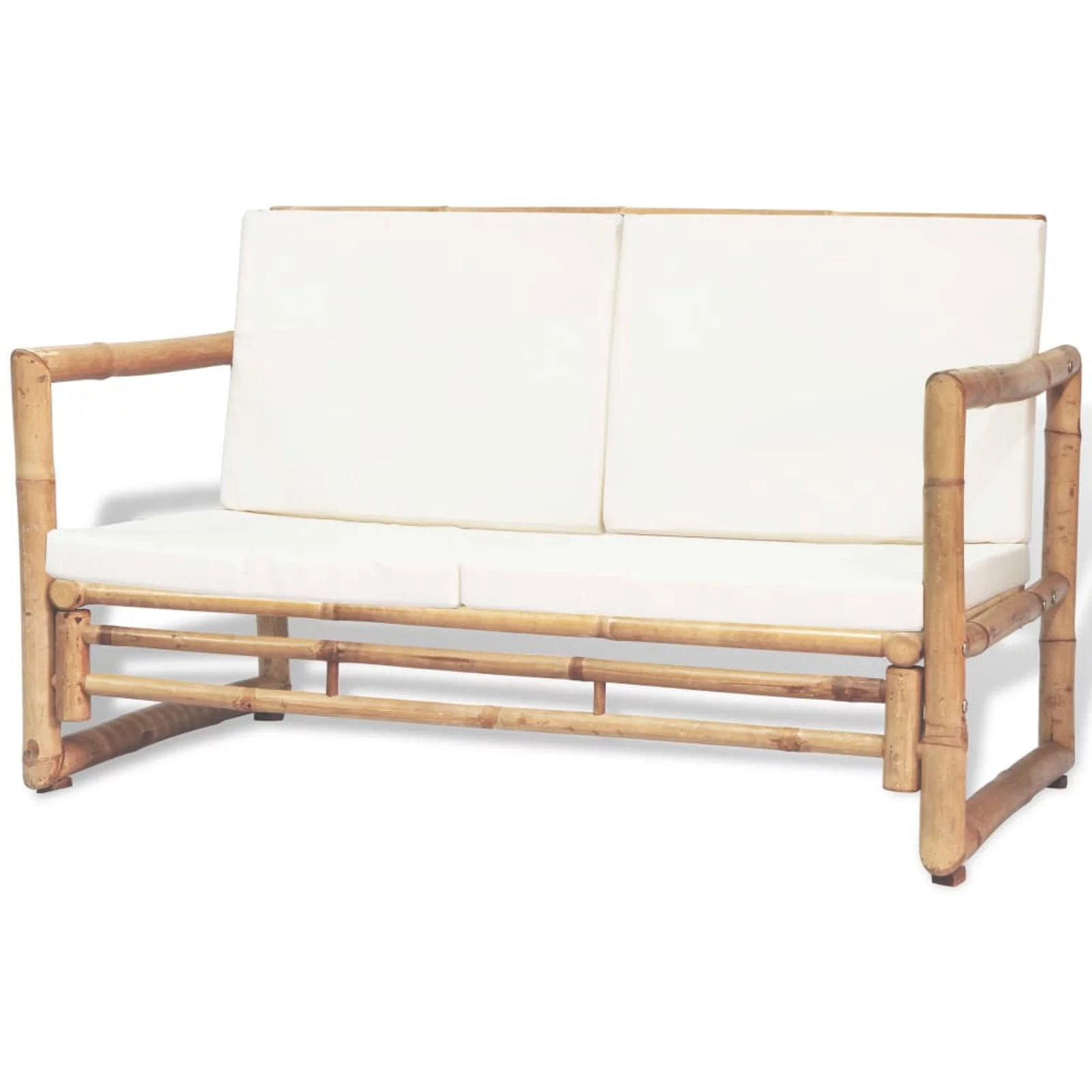 ametoys 2 Seater Patio Sofa with Cushions Bamboo