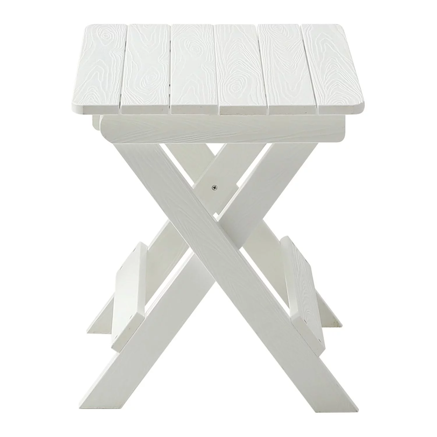 Homiyad Foldable Small Table and Chair Set with 2 Chairs and Rectangular Table White