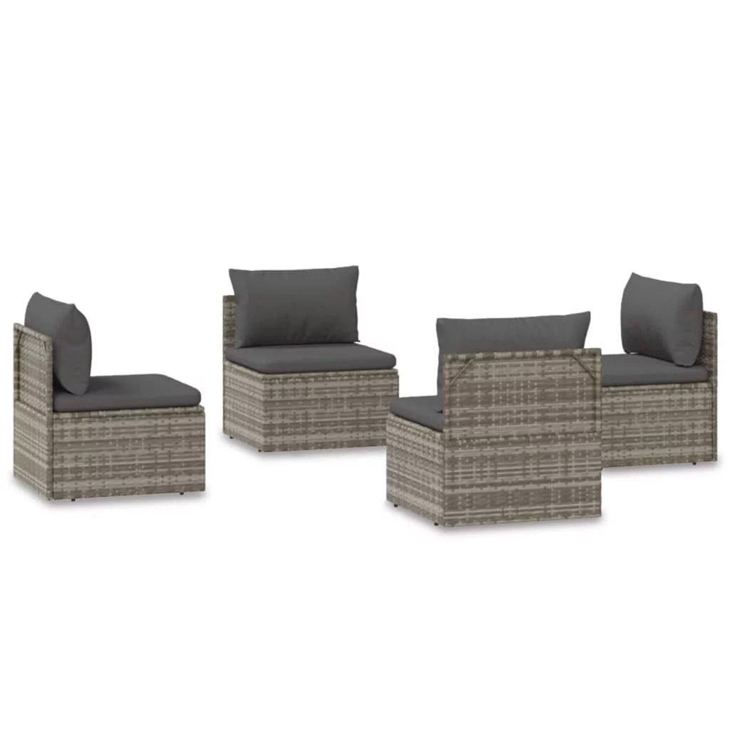 Aibecy Patio Middle Sofas 4 pcs Gray 22.4