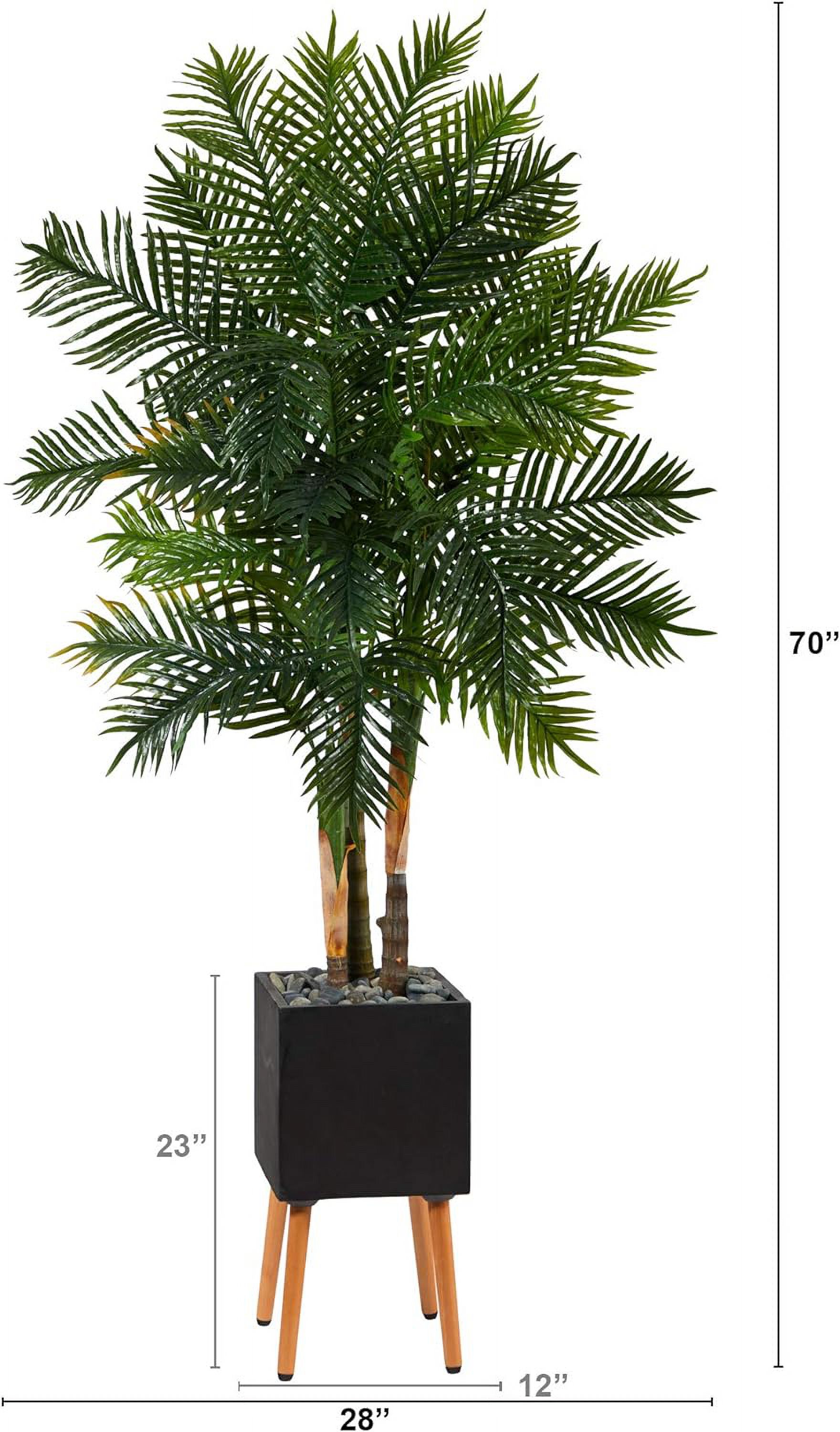 YANRUI 70in. Areca Palm Artificial Tree in Black Planter with Stand
