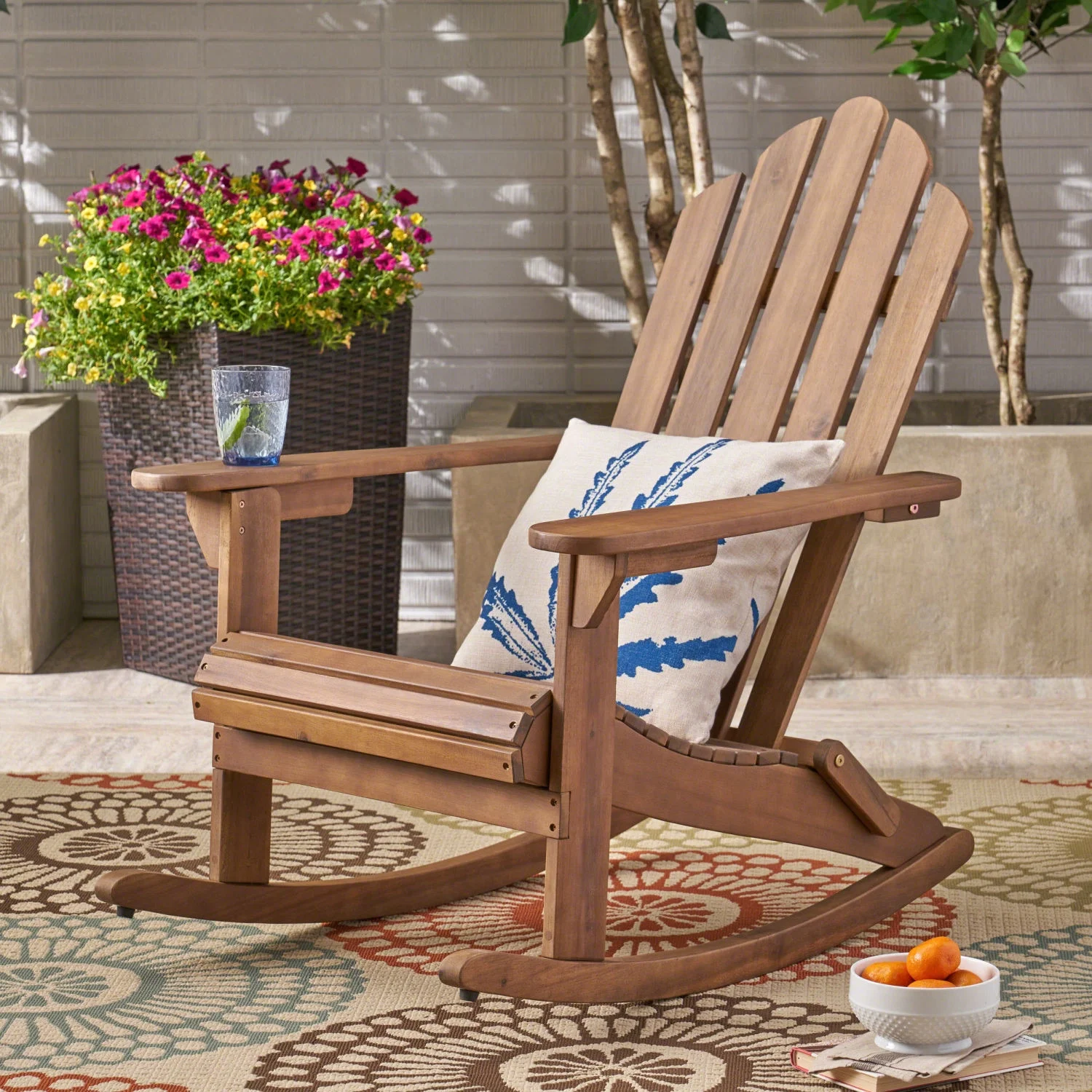 Ultimate Comfort and Style with Luxuriously Handcrafted Hollywood Adirondack Rocking Chair - High-Quality Materials for Long-Lasting Durability - Stylish  Ergonomic and Elegant Addition t