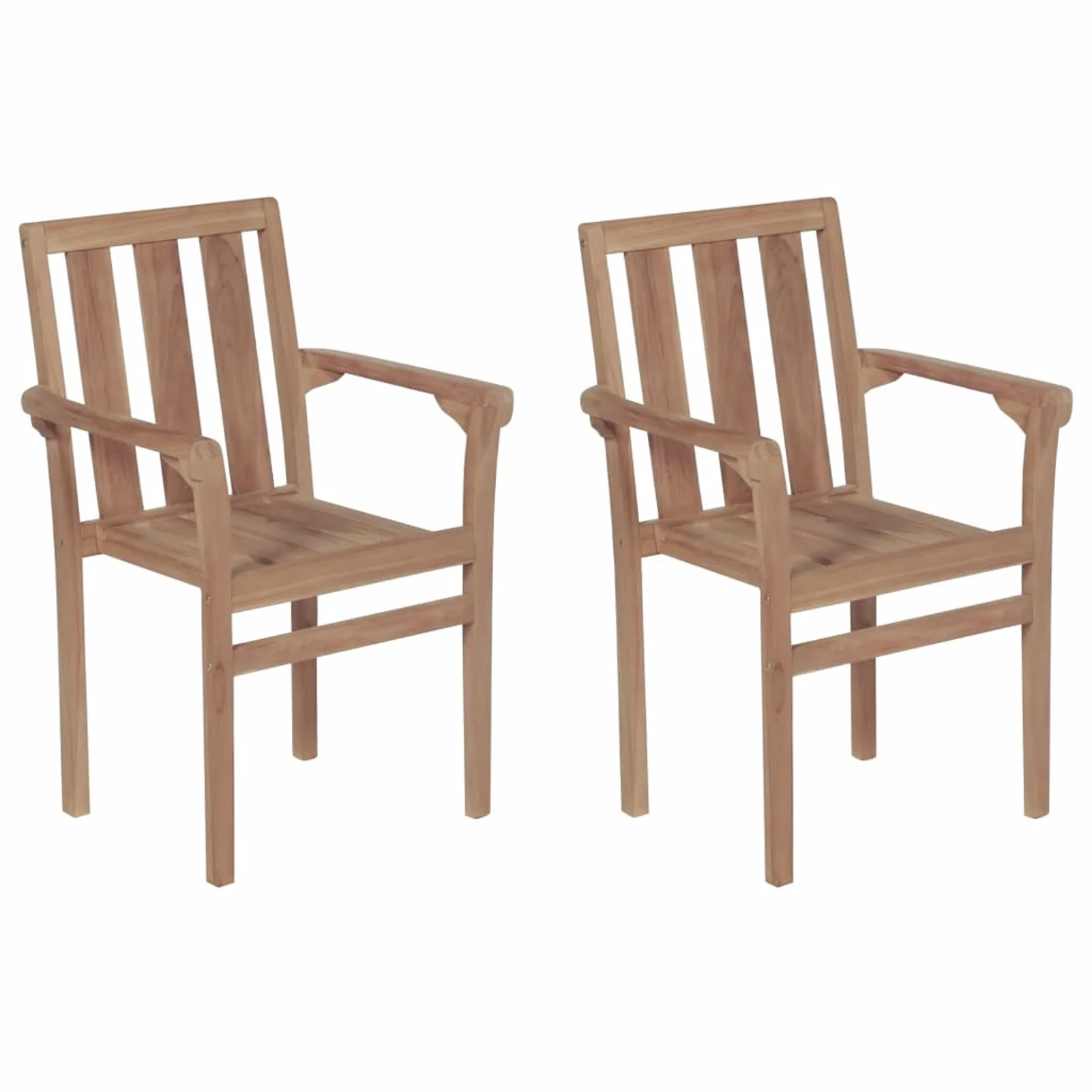 ametoys Stackable Patio Chairs 2 pcs Solid Teak Wood