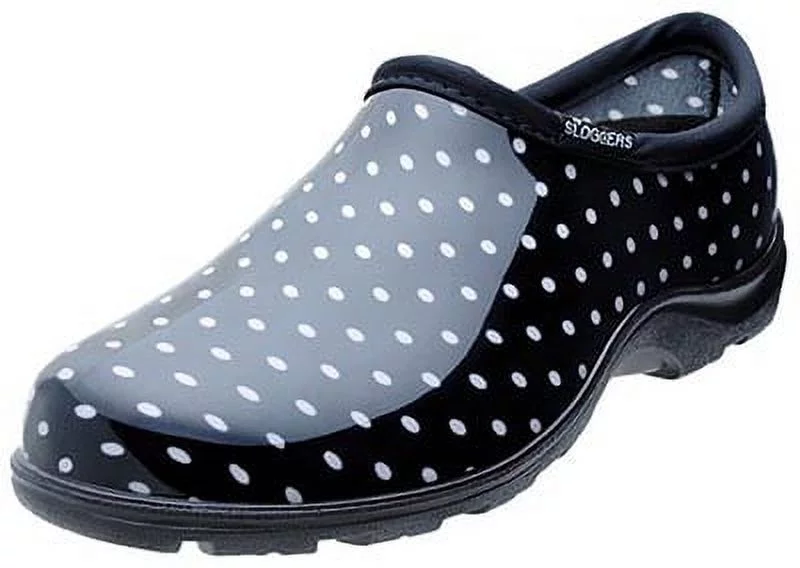 Sloggers Size 8 Black & White Polka Dot Garden Shoe For Rain & Garden, Each