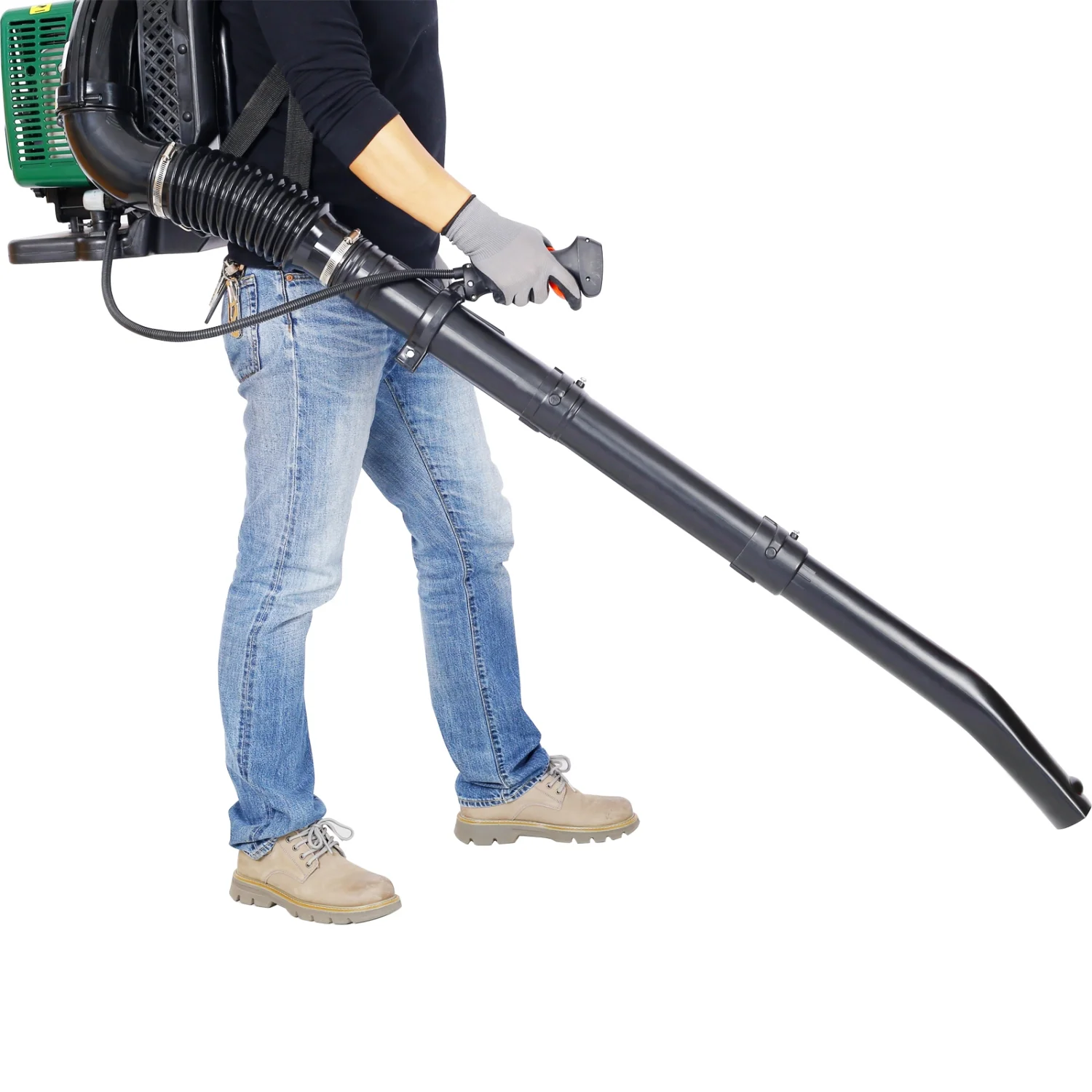 Powerful 63.3cc 3.6HP Gas 2-Stroke Backpack Leaf Blower with 750CFM Output for Efficient Yard Work and Leaf Clearing