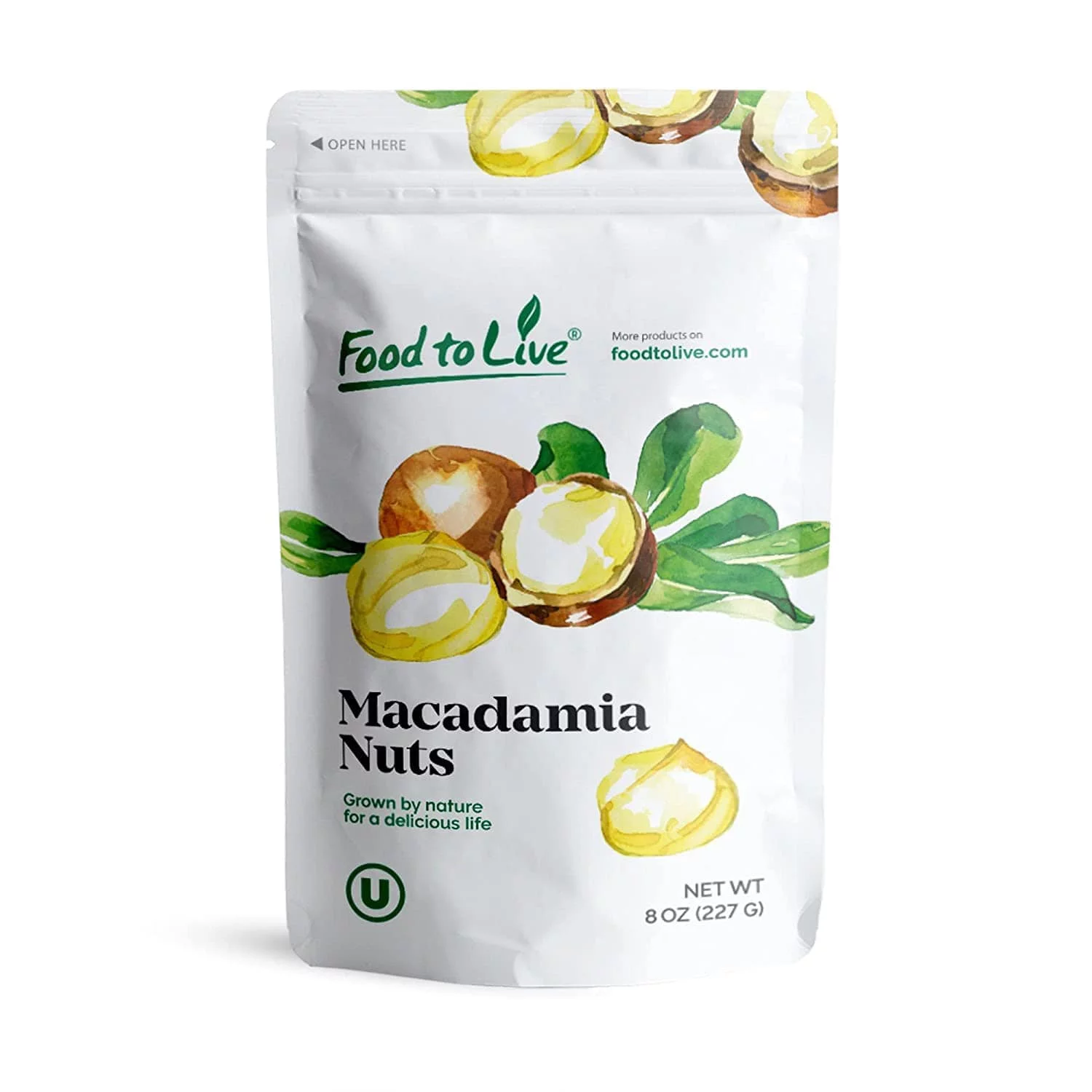 Dry Roasted Macadamia Nuts with Himalayan Salt, 0.5 Pounds — Vegan — by Food to Live