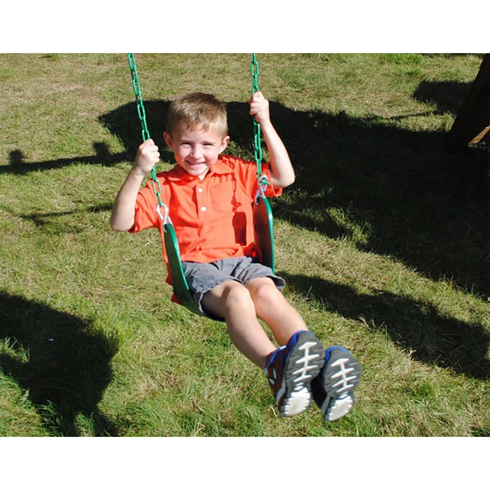 Creative Playthings AA925-242 Kids Flexible Sling Seat Chain Play Swing, Green