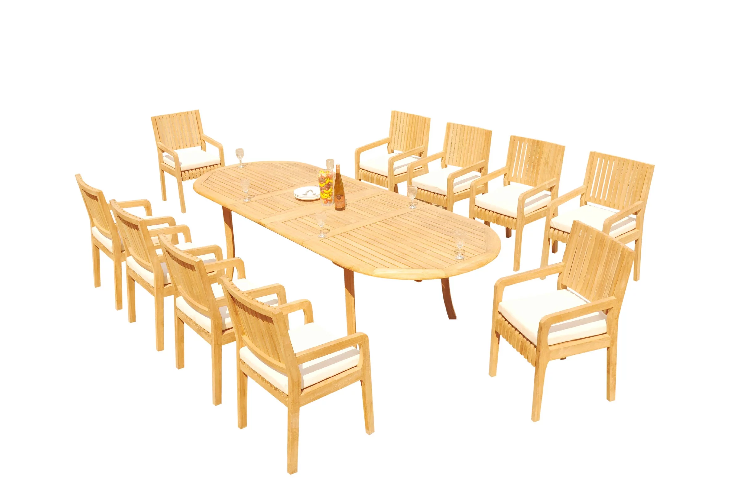Grade-A Teak Dining Set: 10 Seater 11 Pc: 118